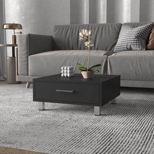 Black Wengue 1-Drawer Rectangle Coffee Table