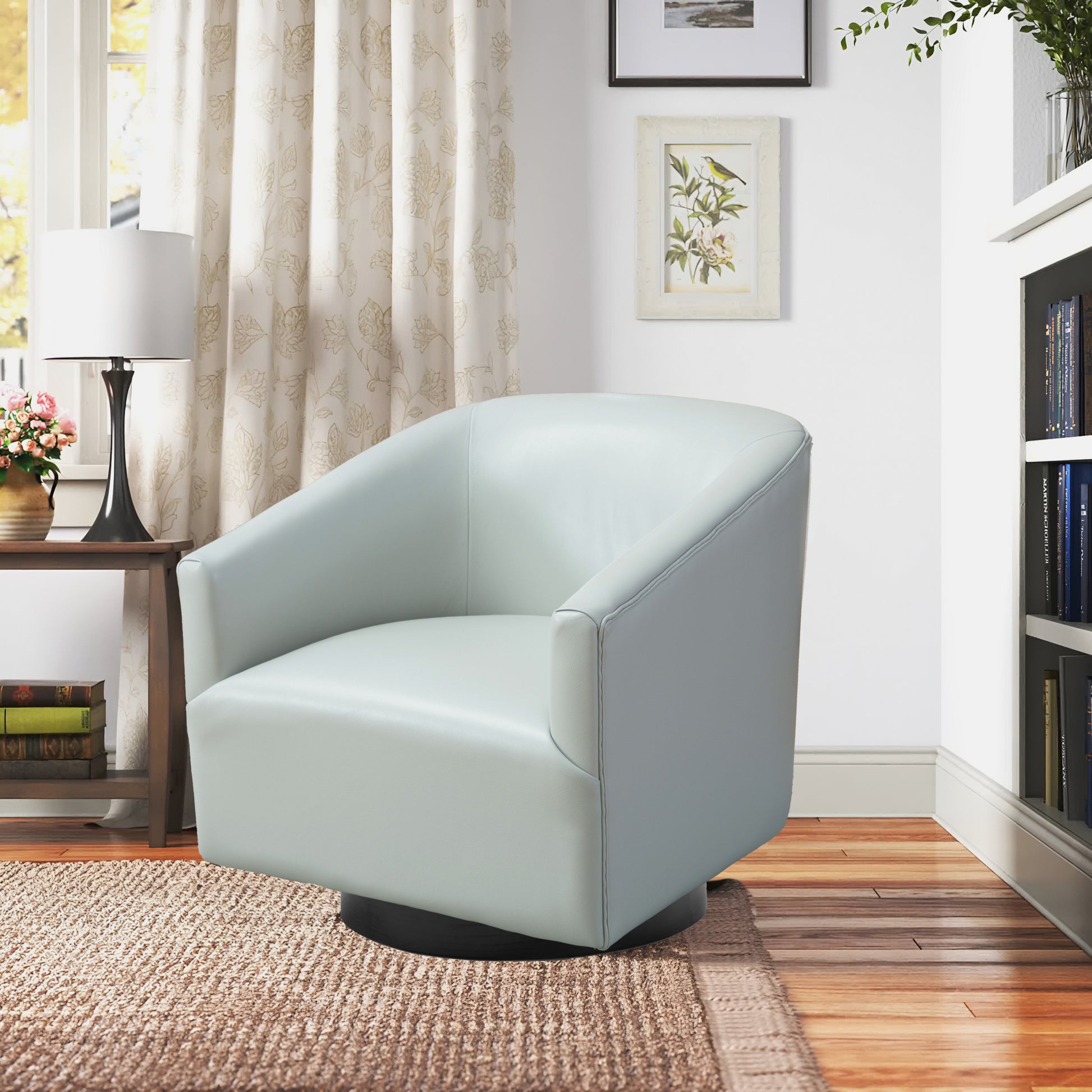 Garland Dove Grey Wood Base Swivel Chair