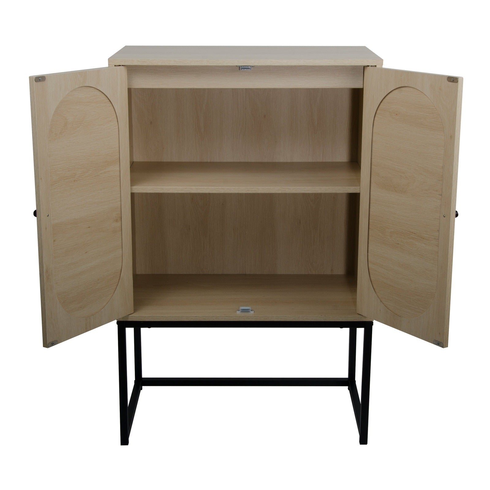 Allen Natural Finish 2-Door High Cabinet with Rattan Fronts