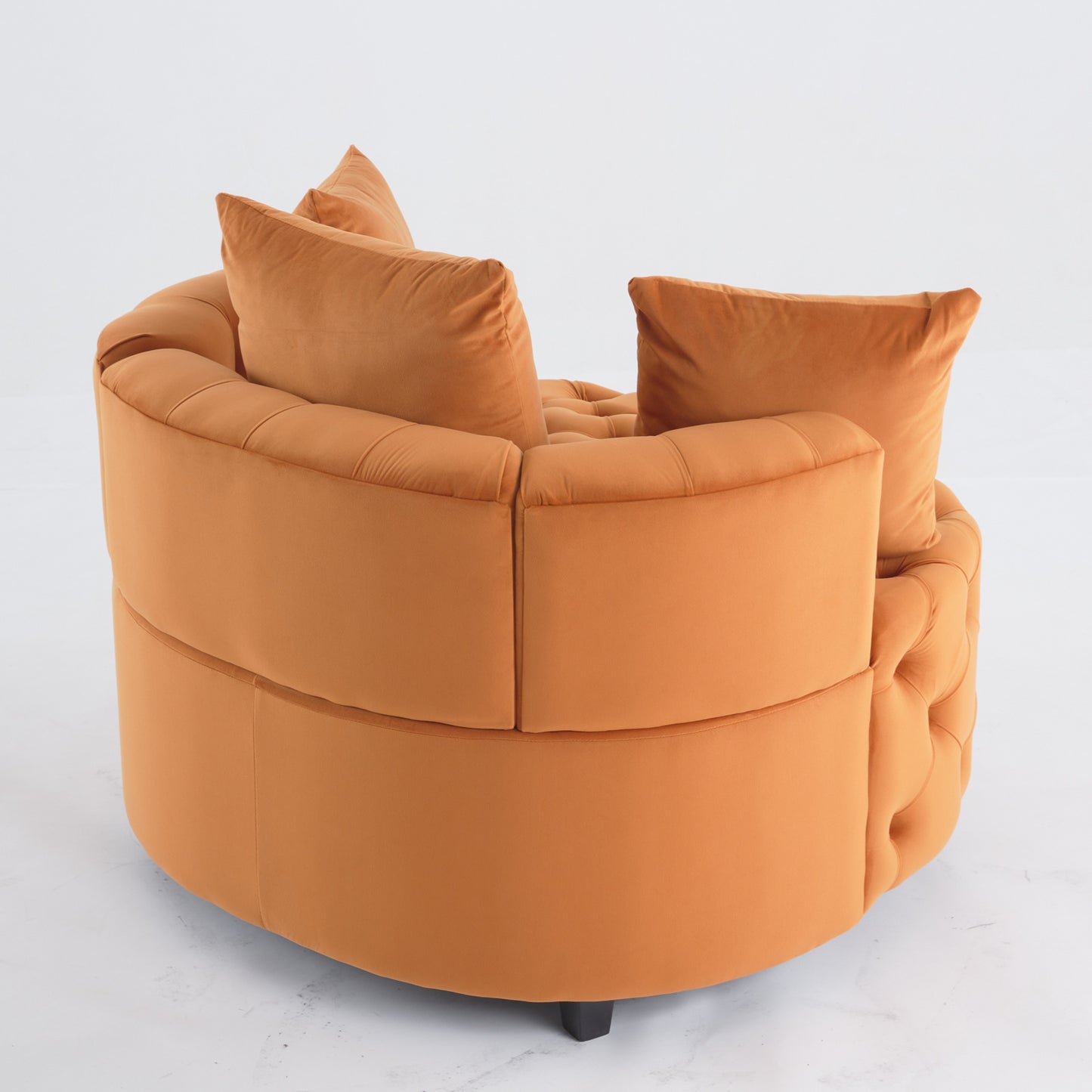 Fayola Velvet Akili Accent Chair, Orange