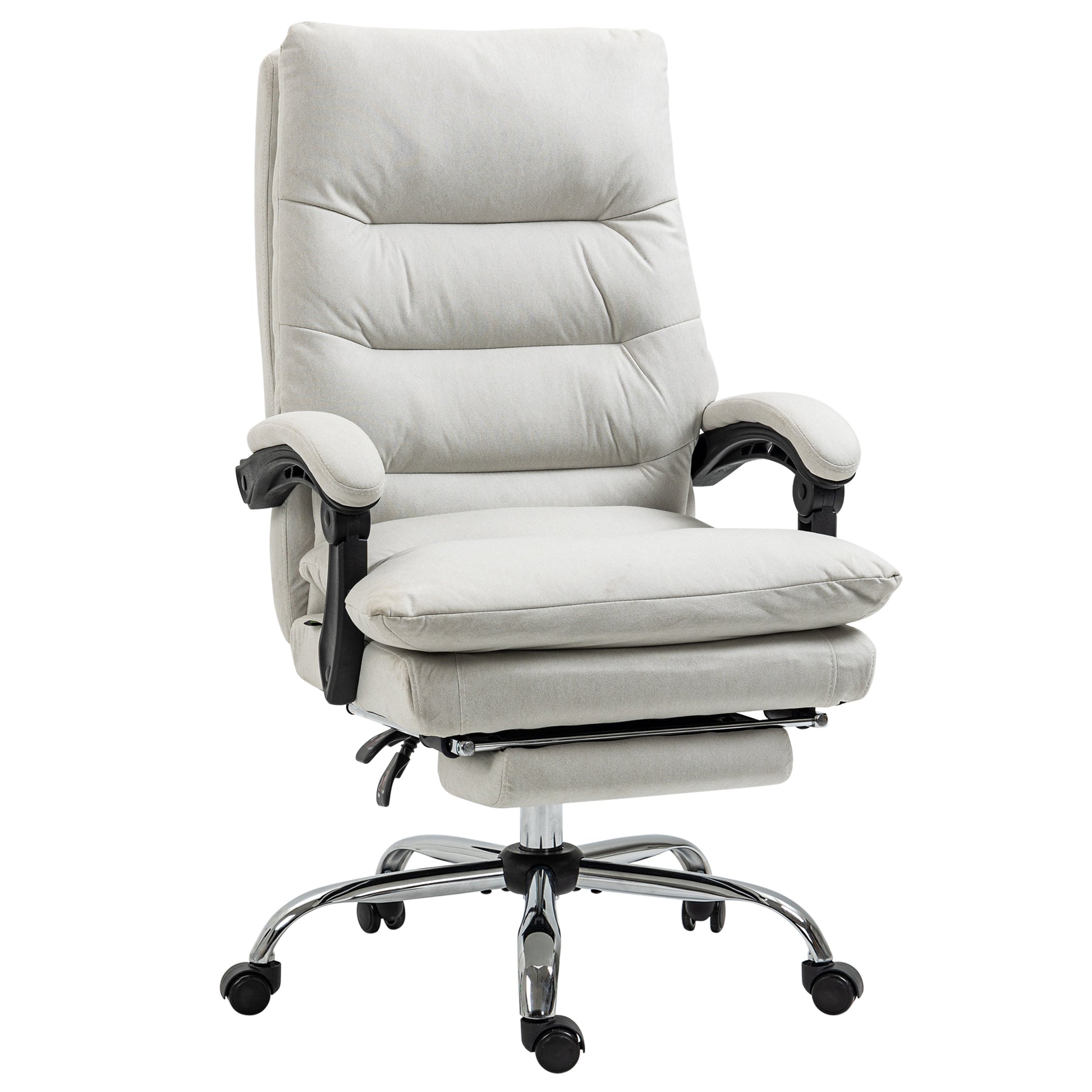 Quinby Cream White Upholstered Office Chair