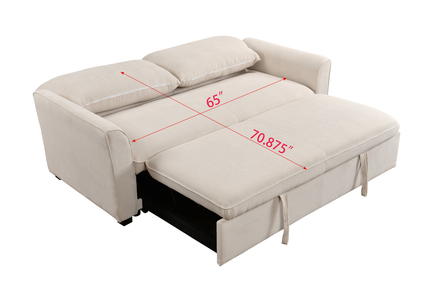 Saffron Modern 78" 3 in 1 Convertible Sofa Sleeper, Beige