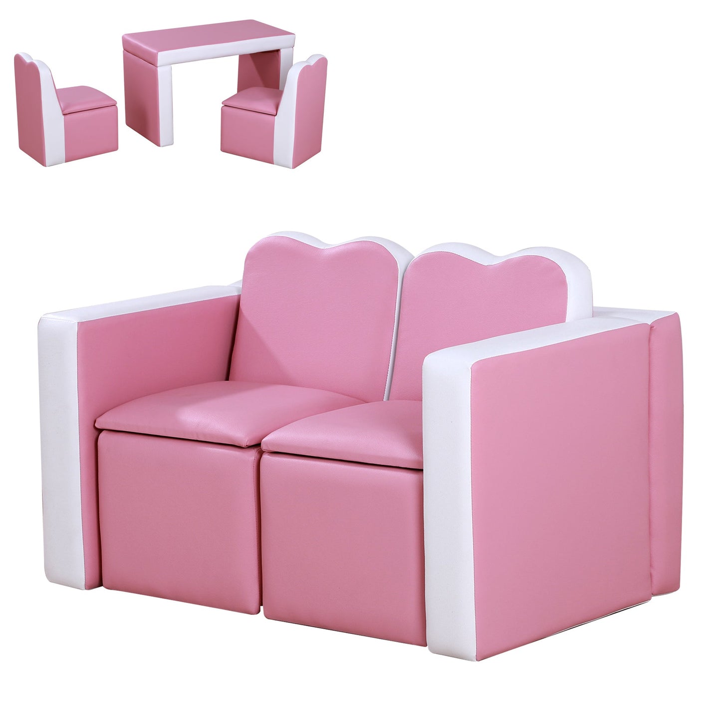 Kids Sofa Set 2-in-1 Convertible Chair or Couch Set