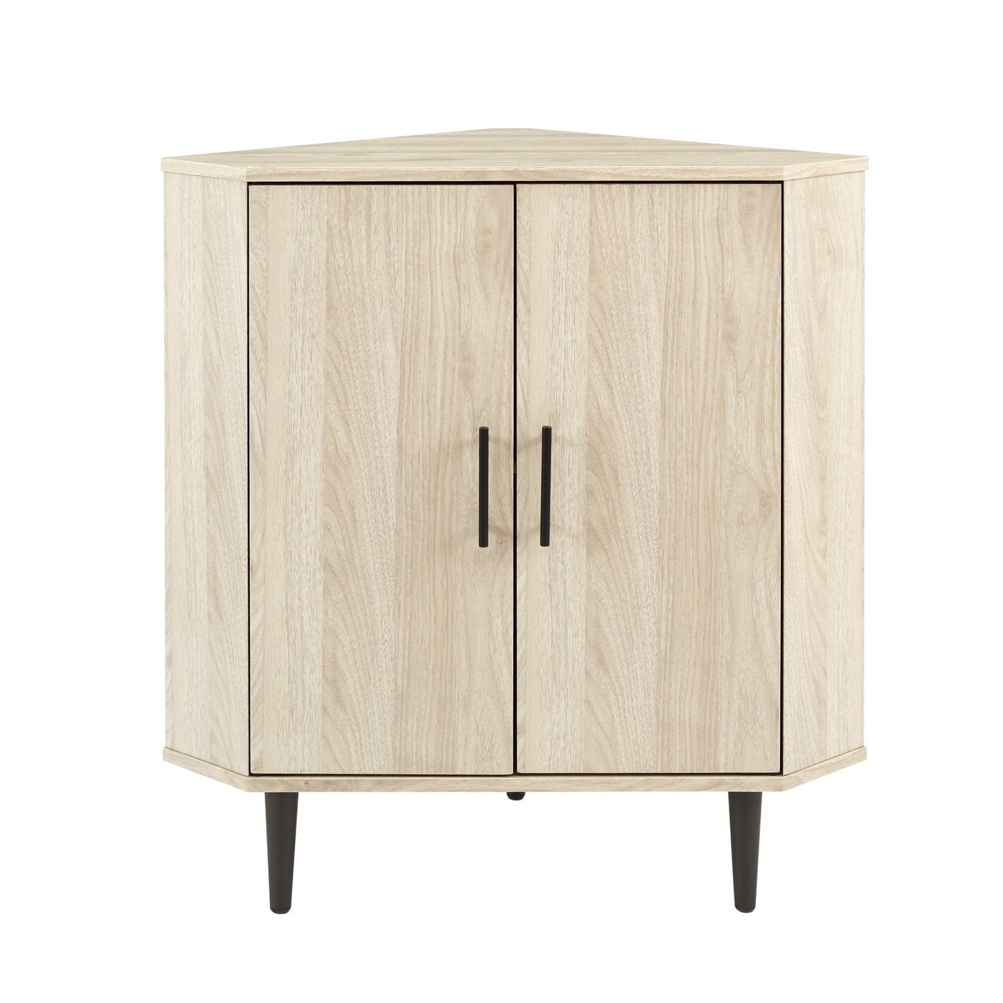 Chloe Contemporary 2-Door Mixed-Material Corner Accent Cabinet - Birch