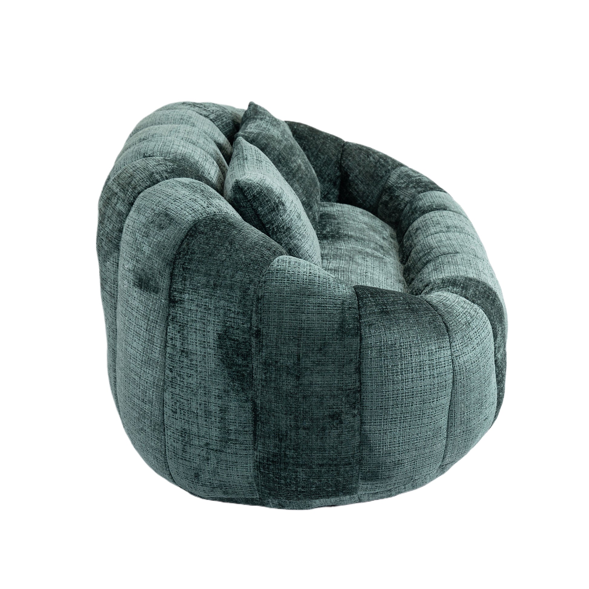 Coolmore Versatile Elegance Emerald Chenille High-Back 2 Seater Bean Bag Sofa for Indoor & Outdoor Relaxation