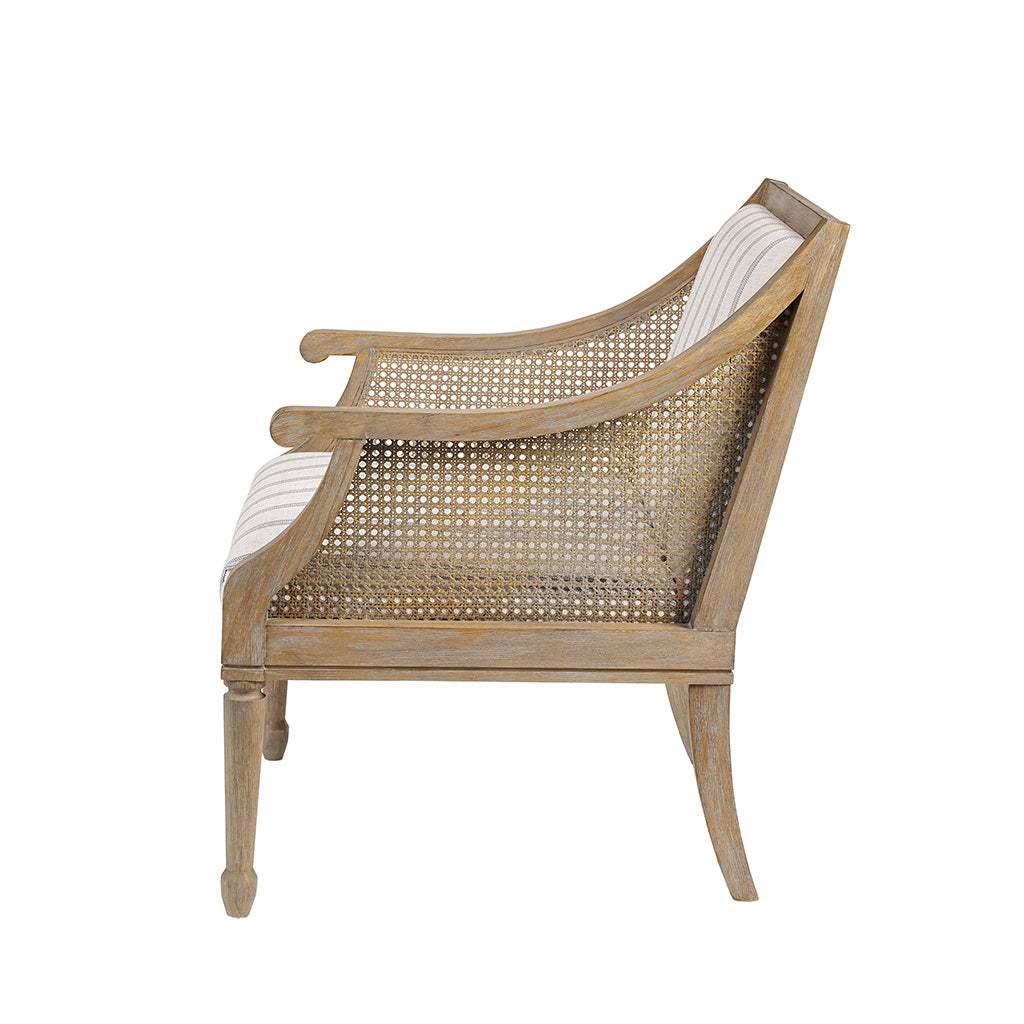 Edith Modern Arm Chair with Cane, Beige