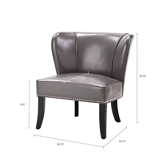 Royce Faux Leather Modern Armless Accent Chair