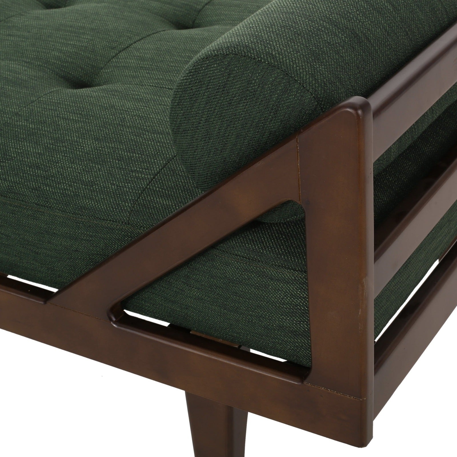 Alara Mid-Century Modern Chaise Lounge, Green & Brown