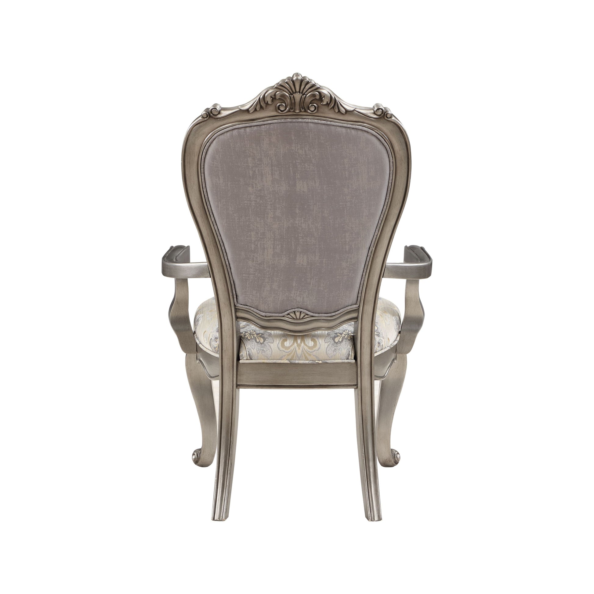 Beige and Antique Platinum Tufted Side Chair Set of 2