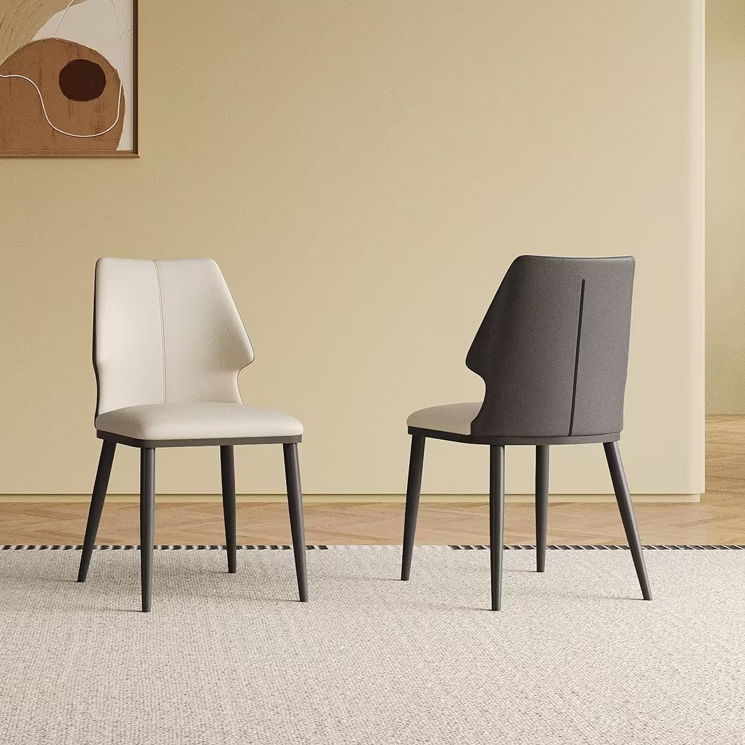 Modern Gray and White Dining Chair Set of 2