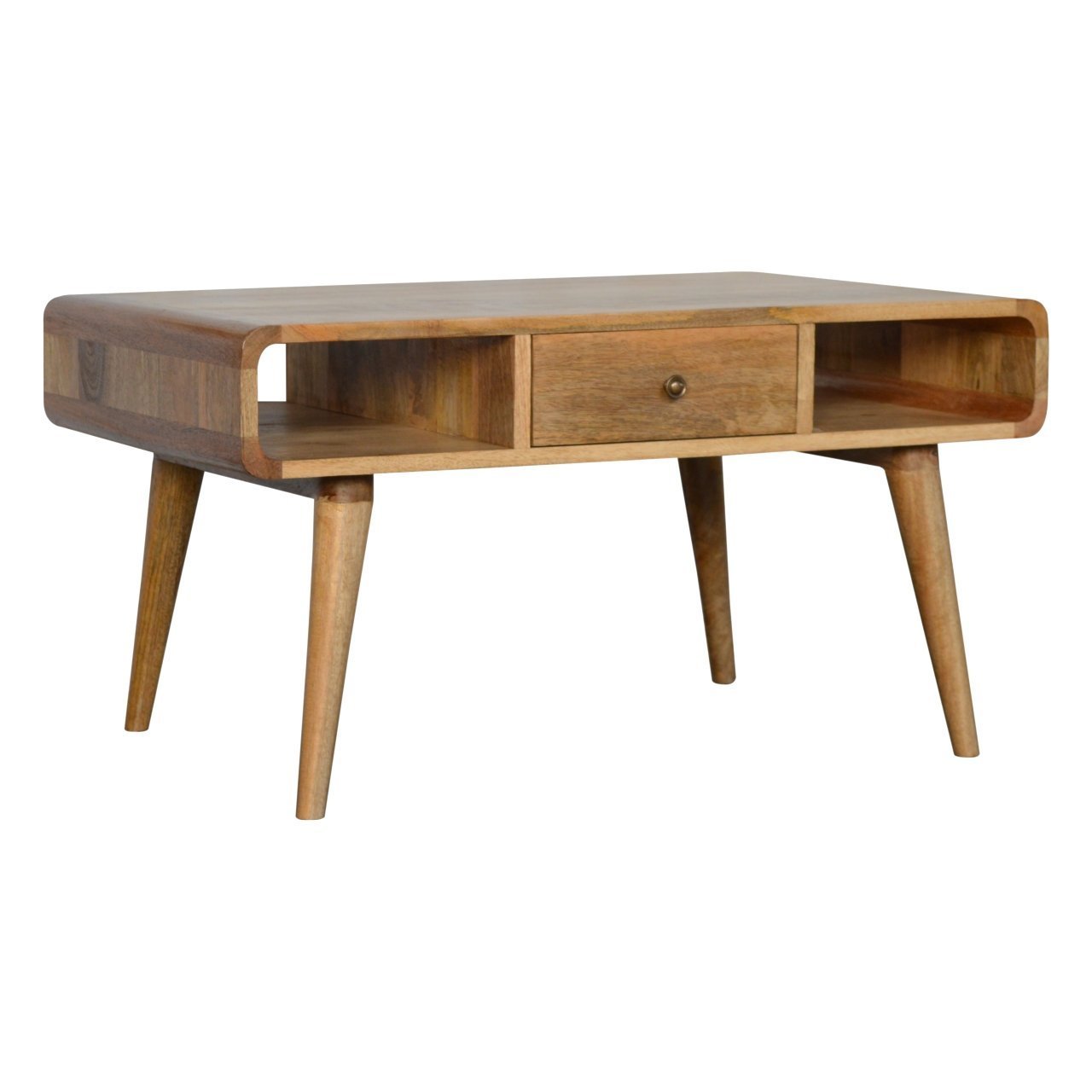 Masterson Curved Oak-ish Coffee Table