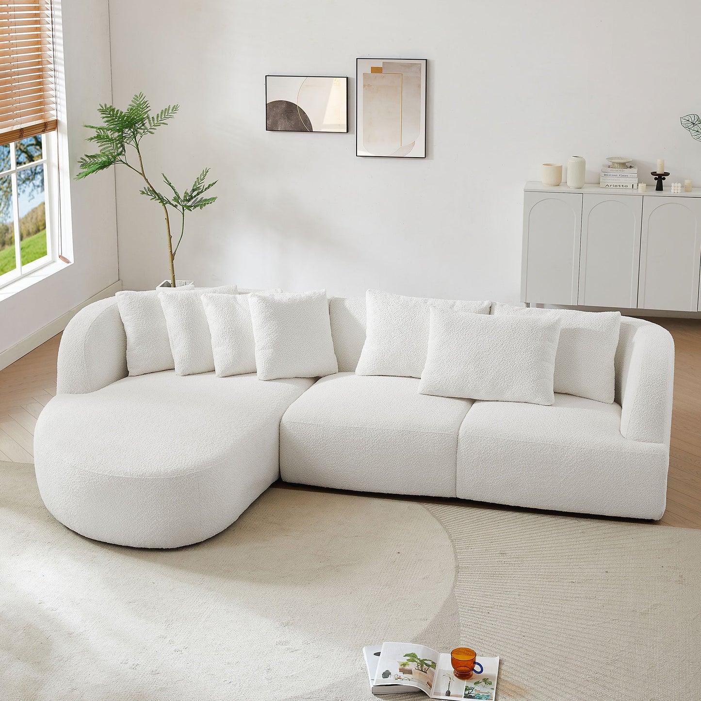 Niall Beige Boucle Upholstered Corner Sectional