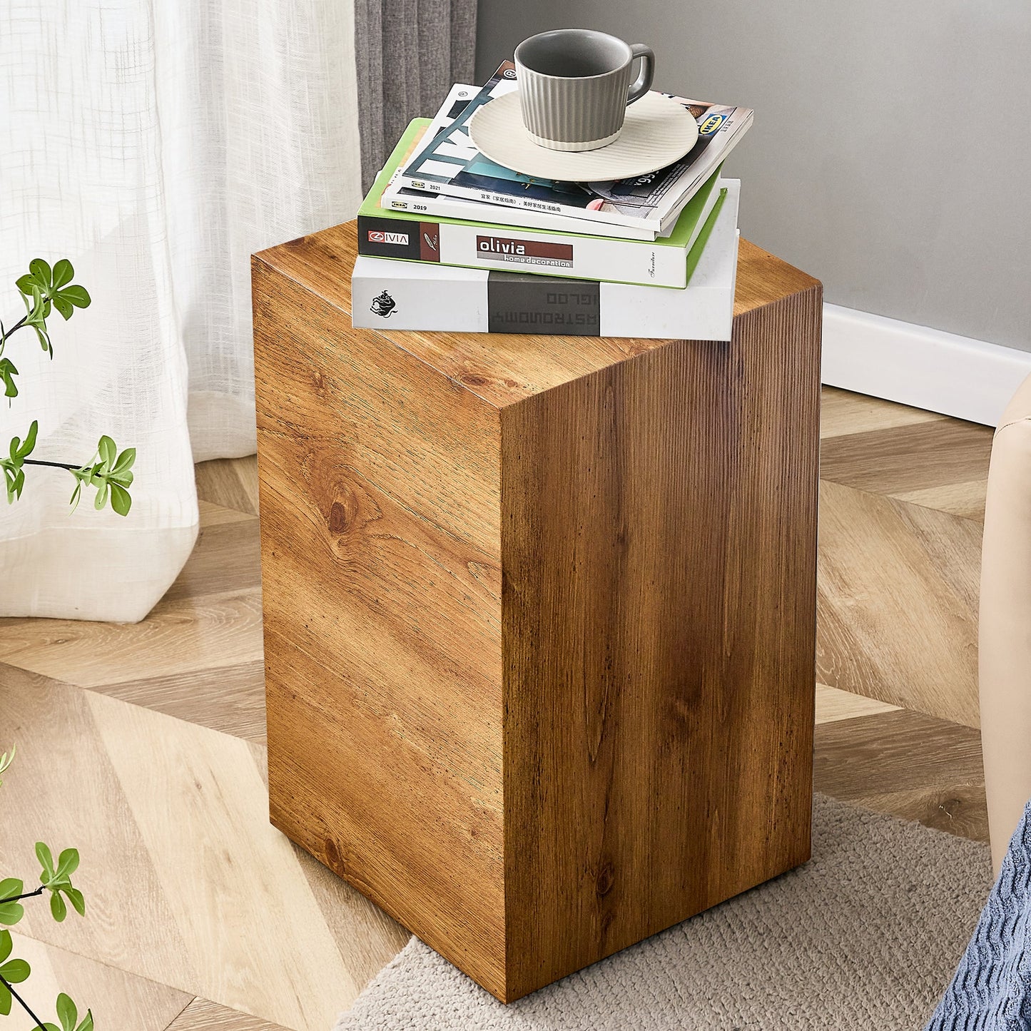 Milton Modern Natural Finish Side Table