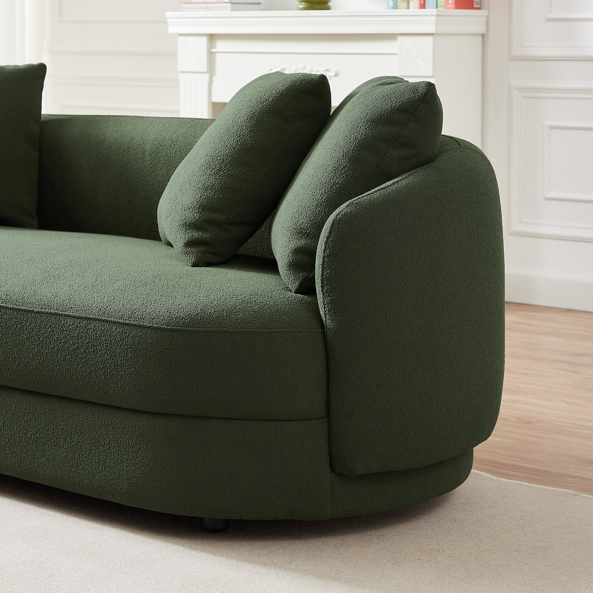 Dylan French Modern Boucle Upholstered Sofa, Green