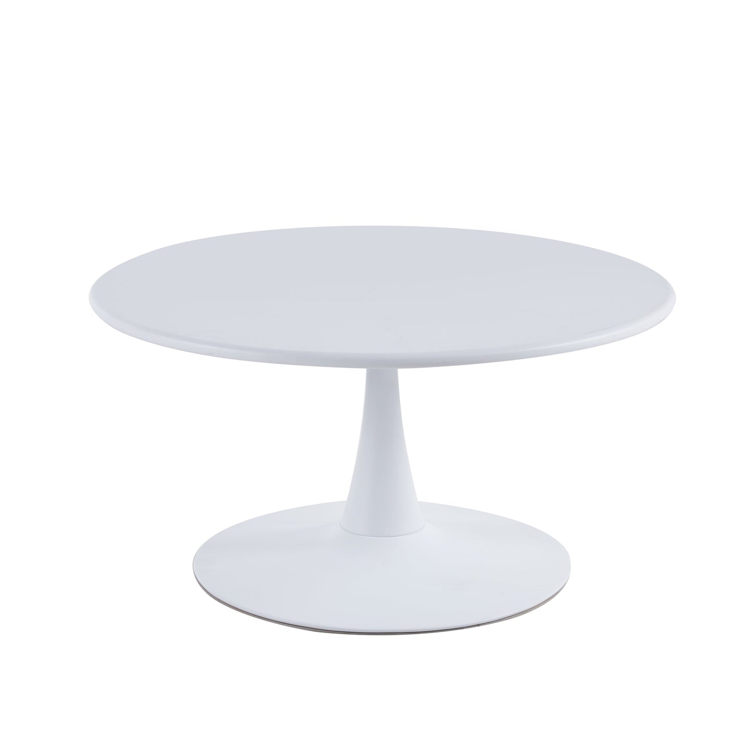 Baskin Modern 31.5'' Diameter Solid Metal Base White Round Coffee Table