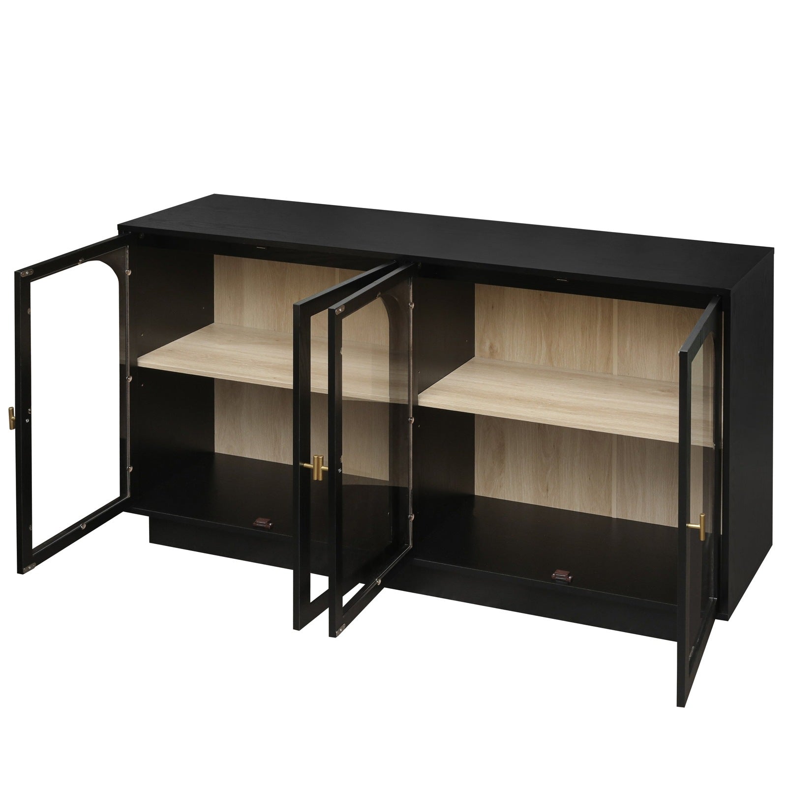 Zane Modern Accent Cabinet in Black with Acrylic Door