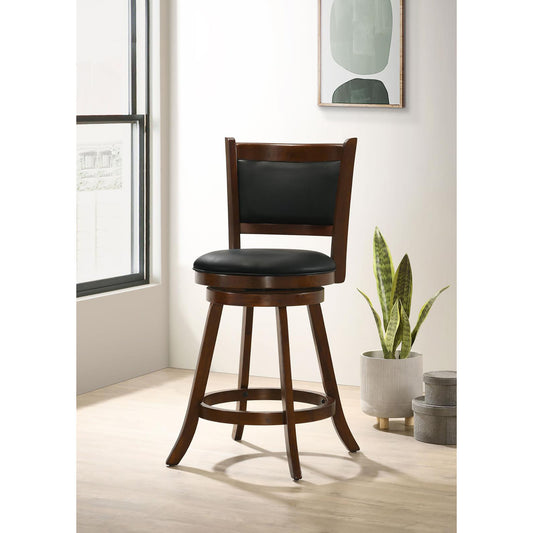 Soraya Chestnut and Black Wooden Swivel Stool Set of 2