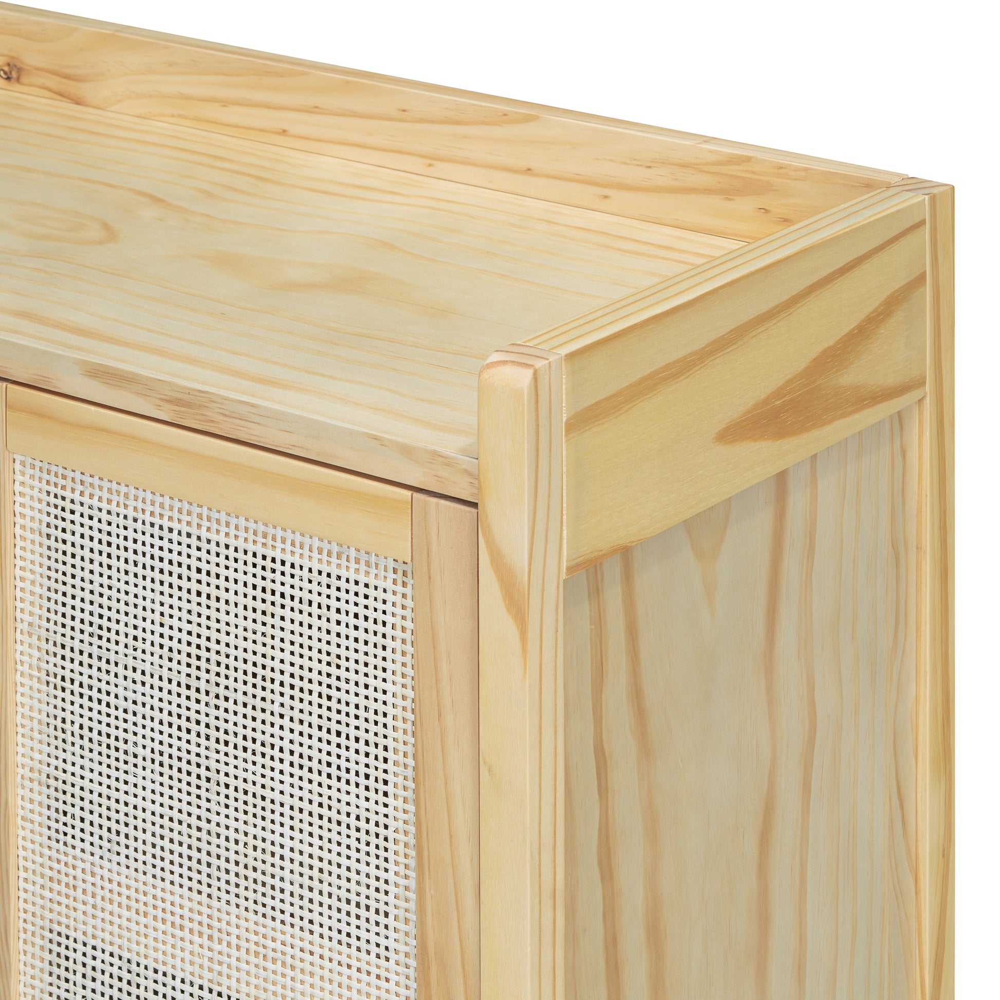 Halcyon Rustic Cabinet with Rattan Doors, Natural