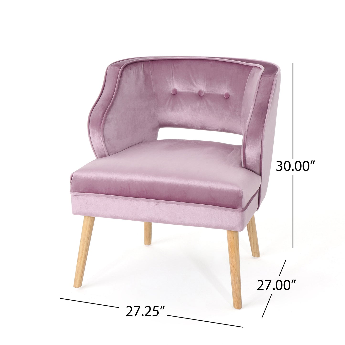 Wren Mid-Century Lavender Purple Velvet Tufted Accent Chair