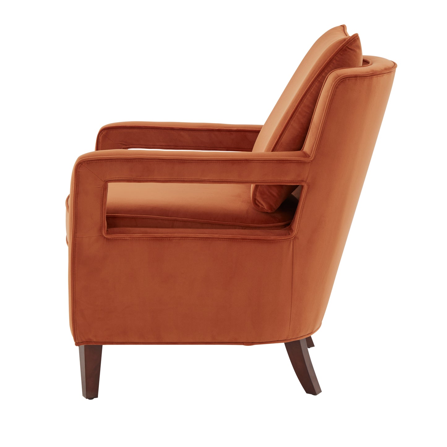 Alina Burnt Orange Velvet Accent Arm Chair