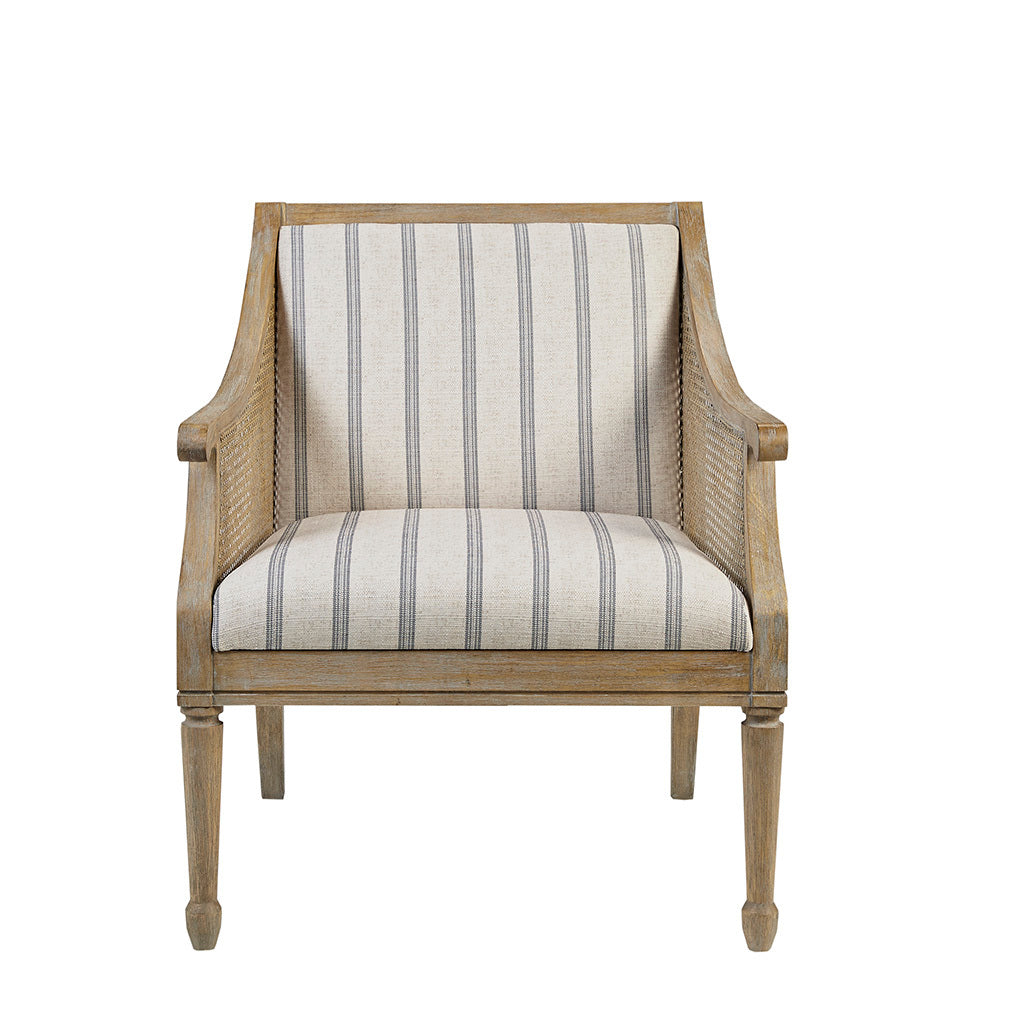 Edith Modern Arm Chair with Cane, Beige