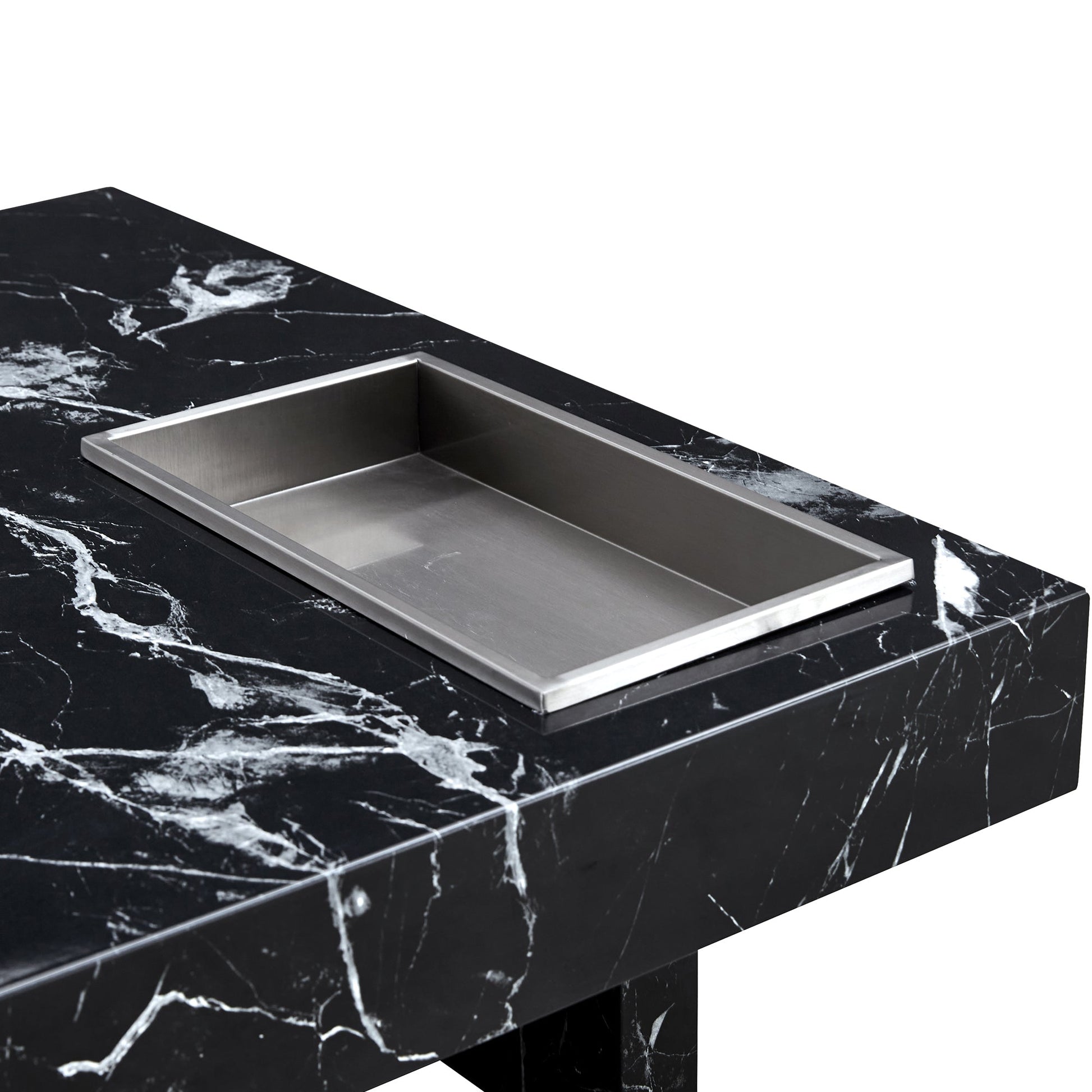 Pinter Modern Faux Marble Coffee Table - Black