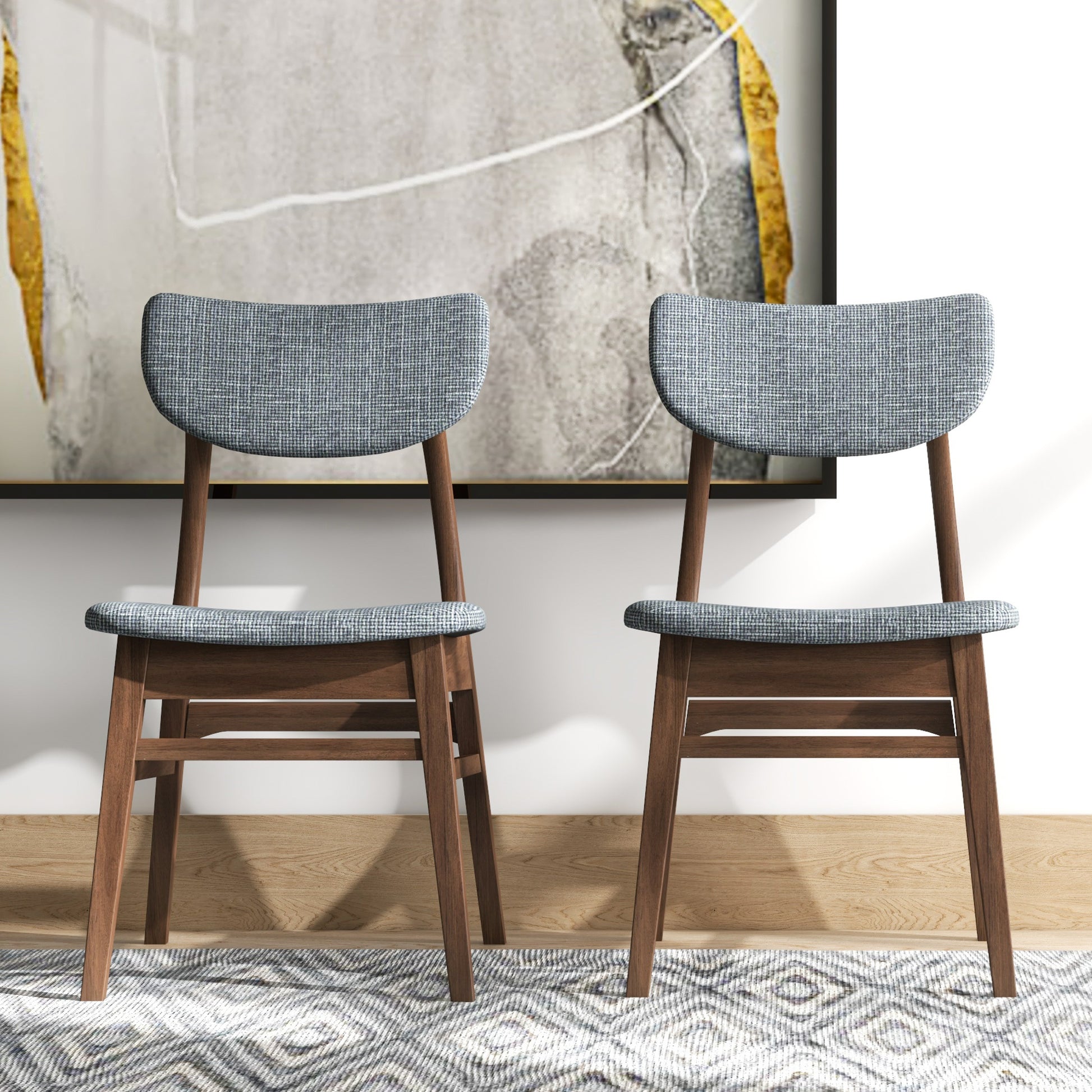 Eula Mid-Century Modern Dark Grey Dining Chair Set of 2