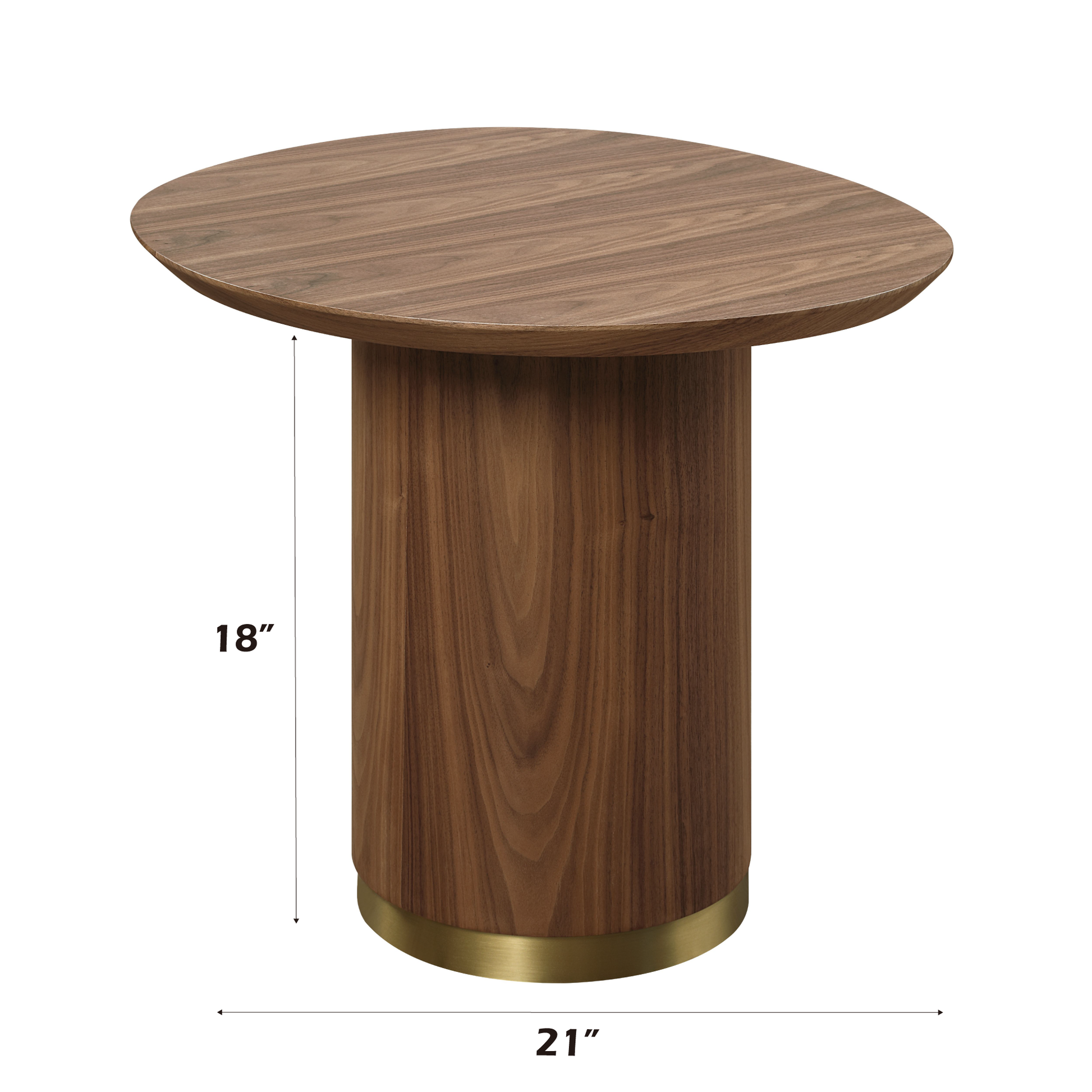 Walnut End Table with Pedestal