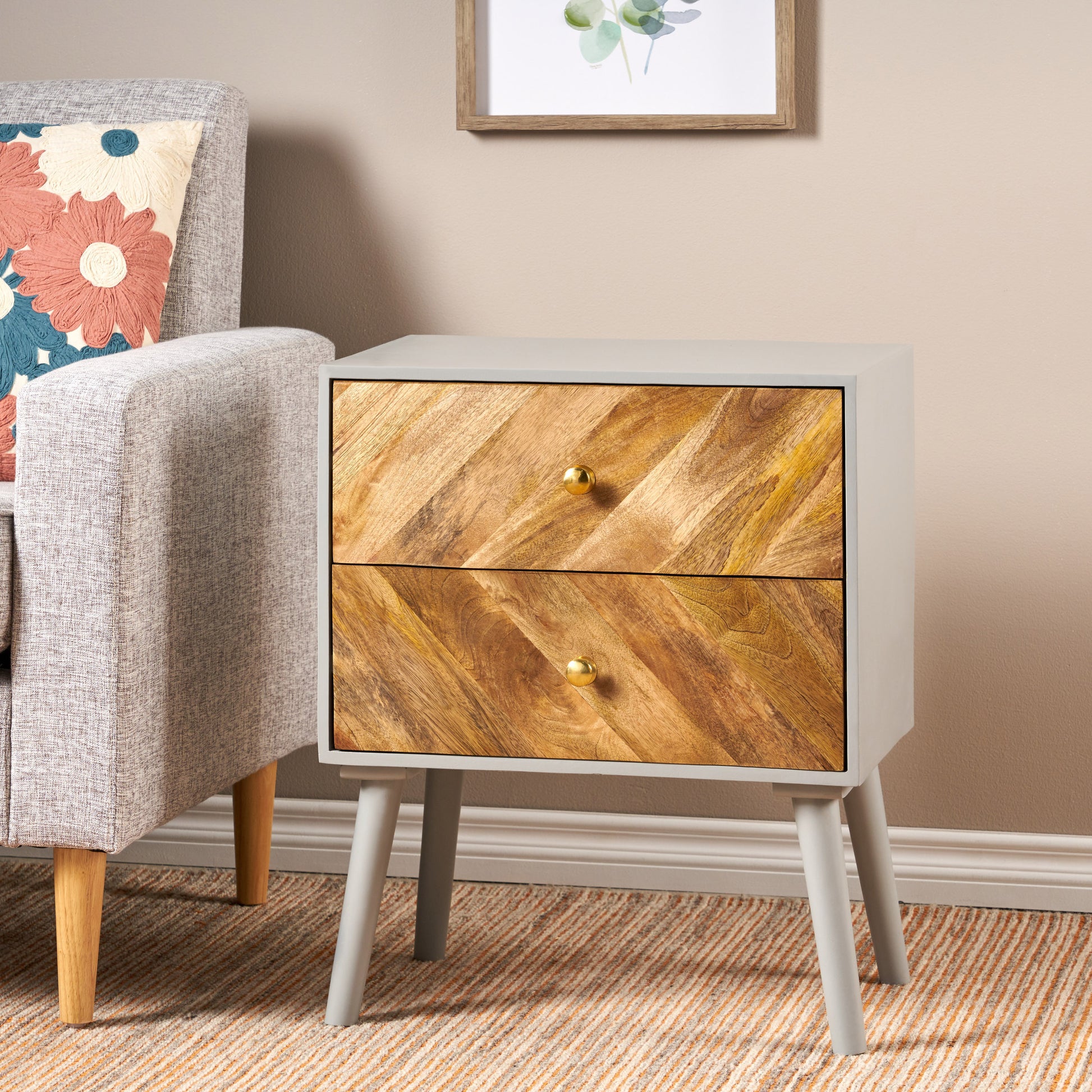 Sadie Mid-Century Modern Nightstand