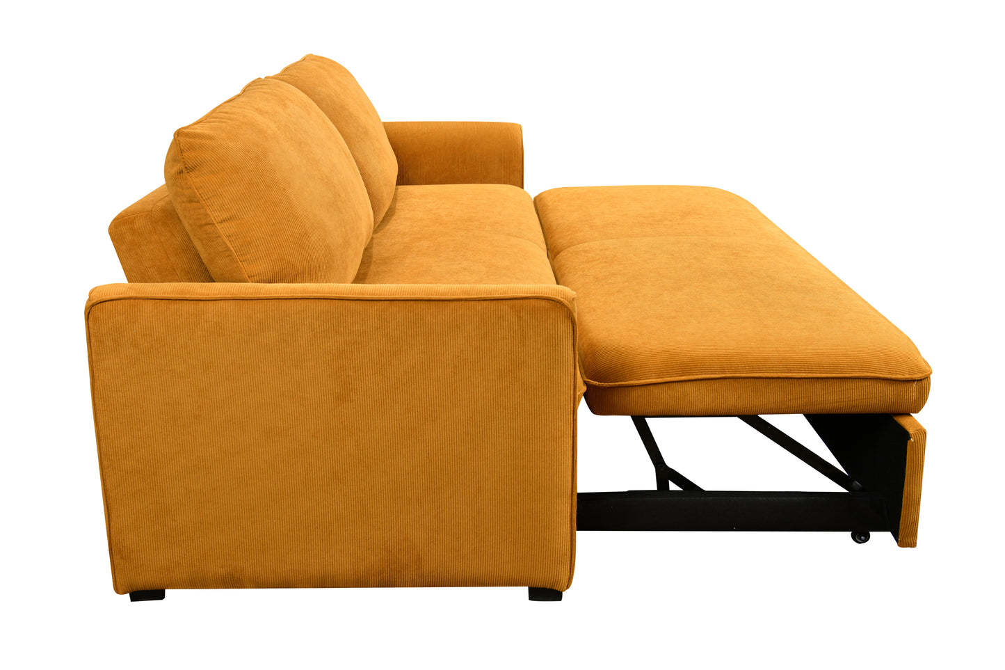 Saffron Modern 78" 3 in 1 Convertible Sofa Sleeper, Yellow