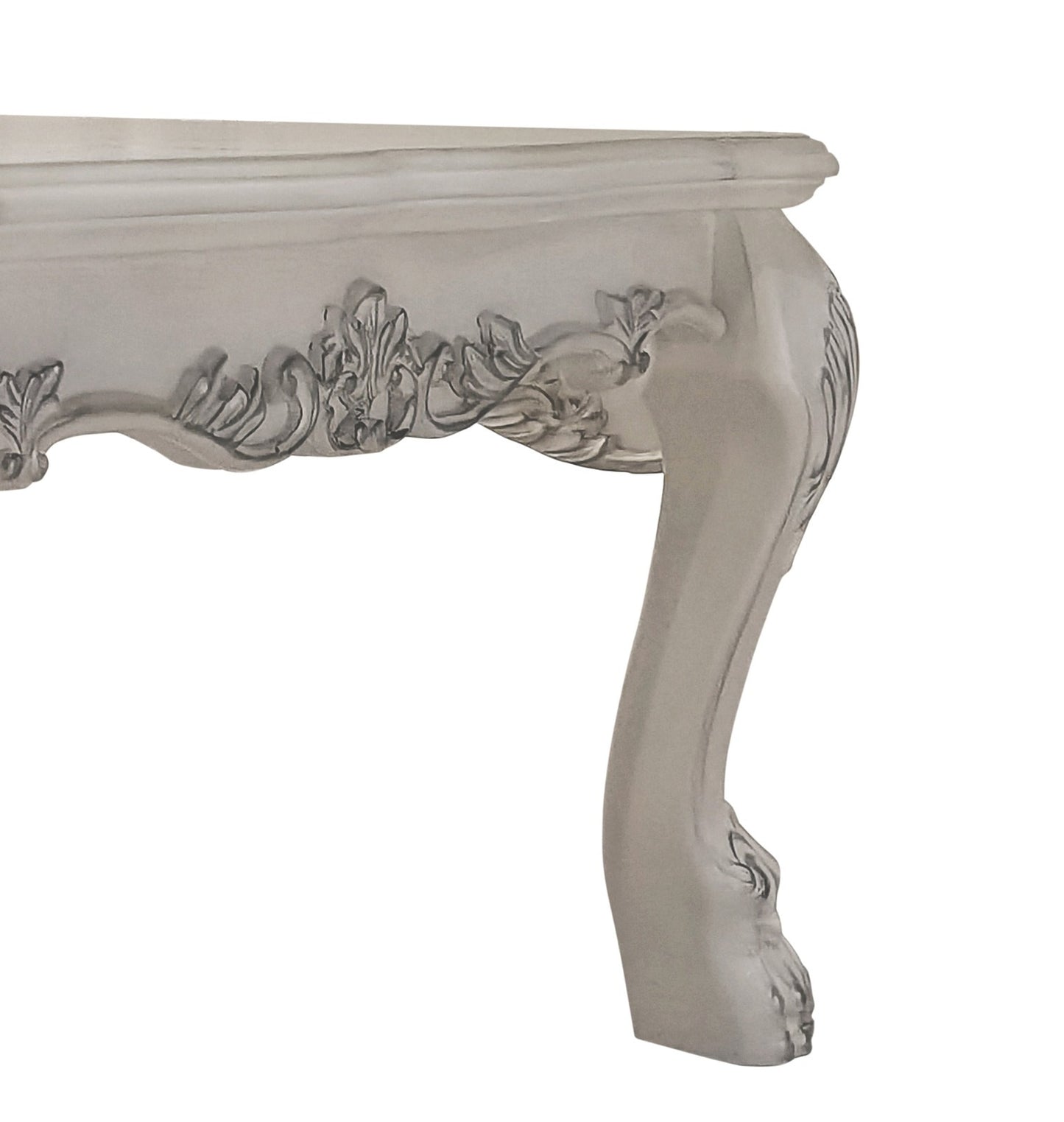 Darlene Bone White Coffee Table with Claw Leg