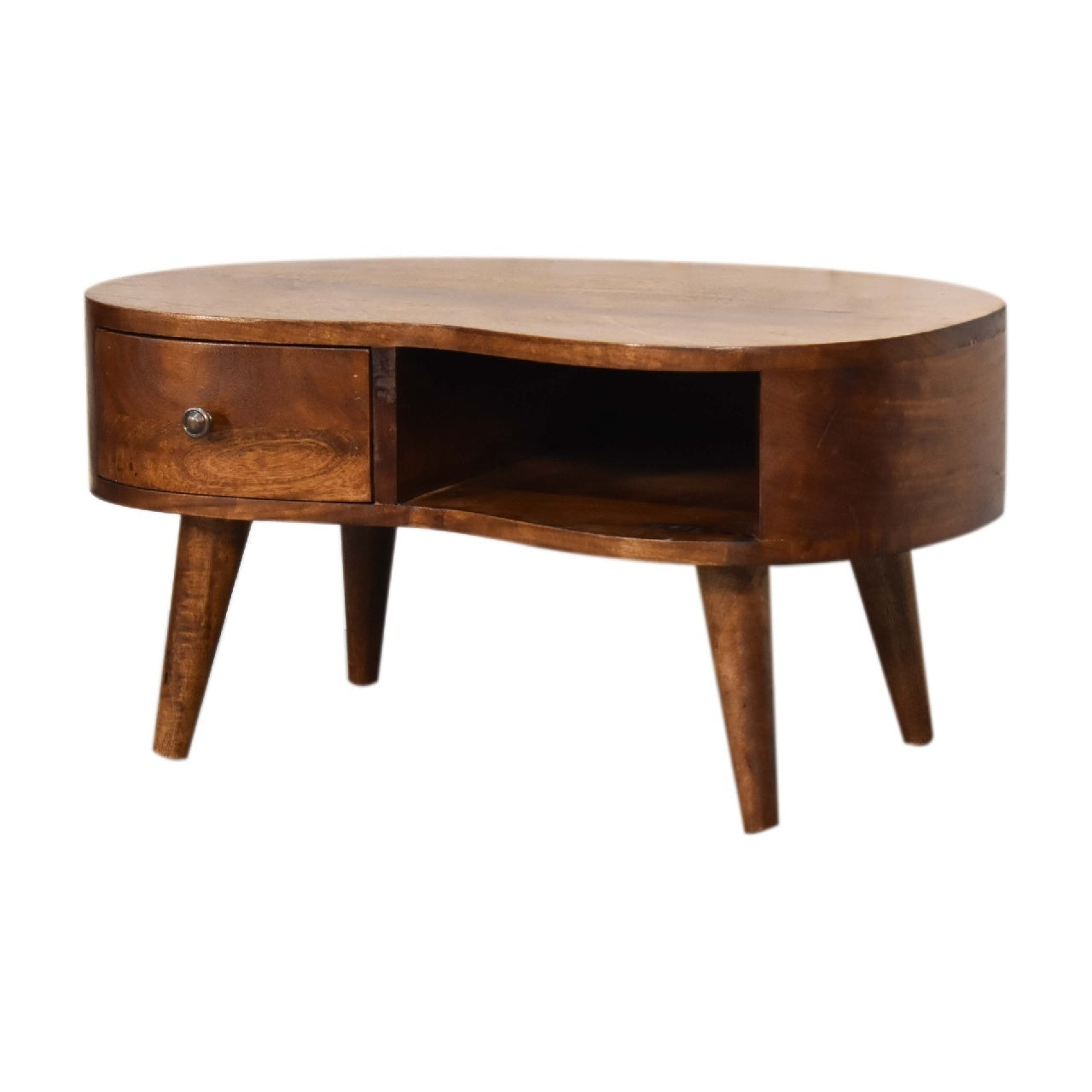 Ruth Solid Wood Mini Chestnut Wave Coffee Table