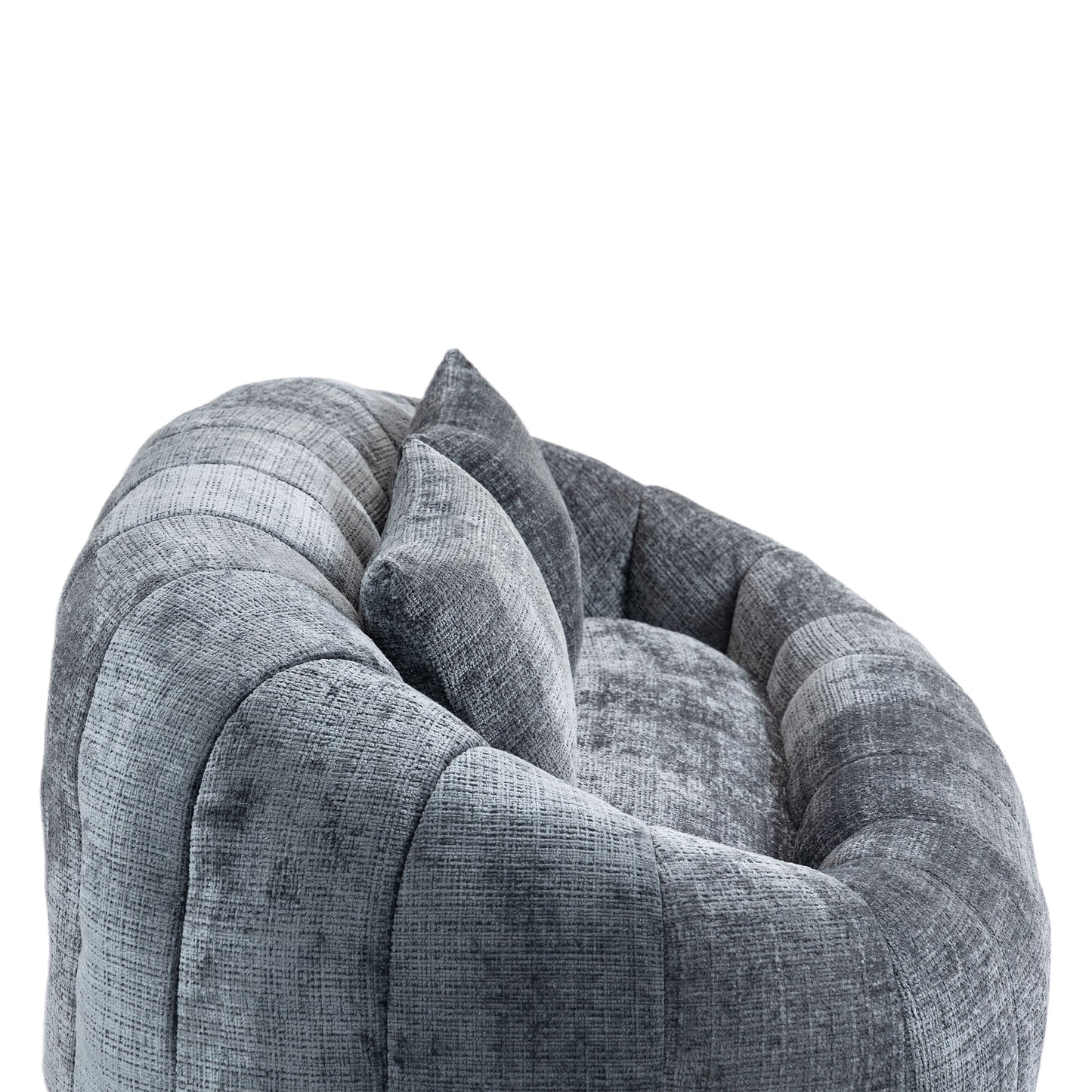 Coolmore Versatile Elegance Gray Chenille High-Back 2 Seater Bean Bag Sofa for Indoor & Outdoor Relaxation