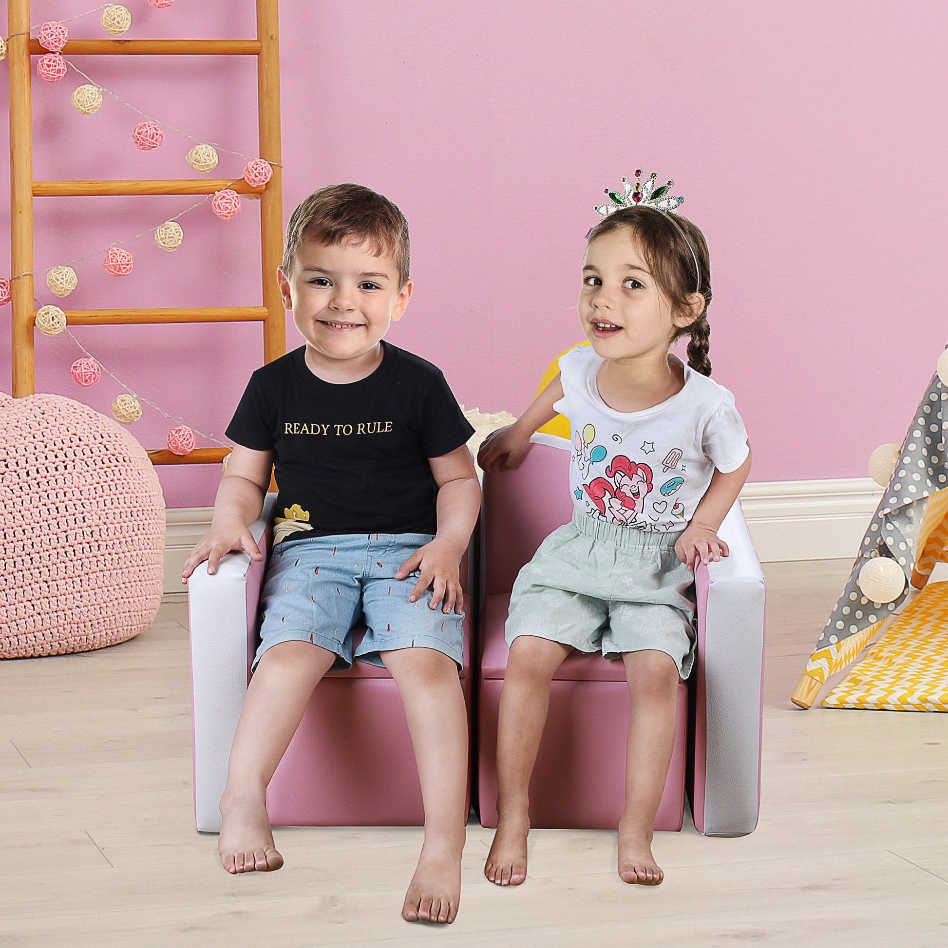 Kids Sofa Set 2-in-1 Convertible Chair or Couch Set