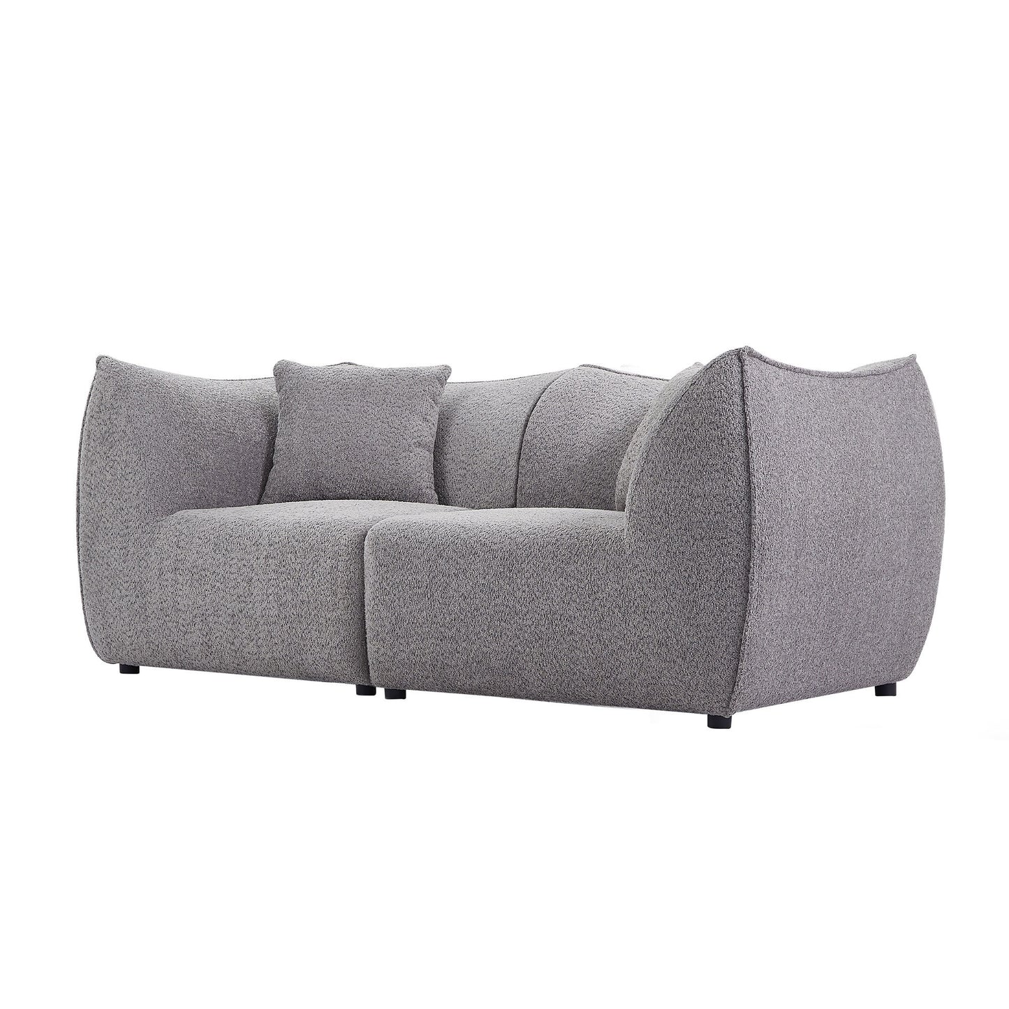 Zulema 79" Modern Deep Seat Upholstered Sofa, Gray