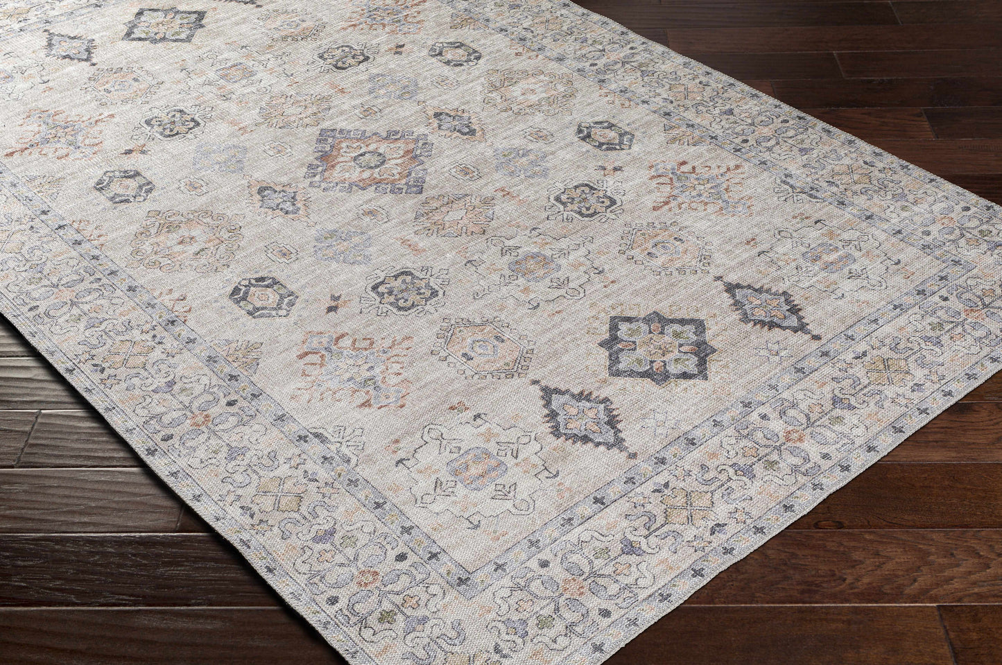 Beige Beckett Vintage Washable Area Rug - Clearance