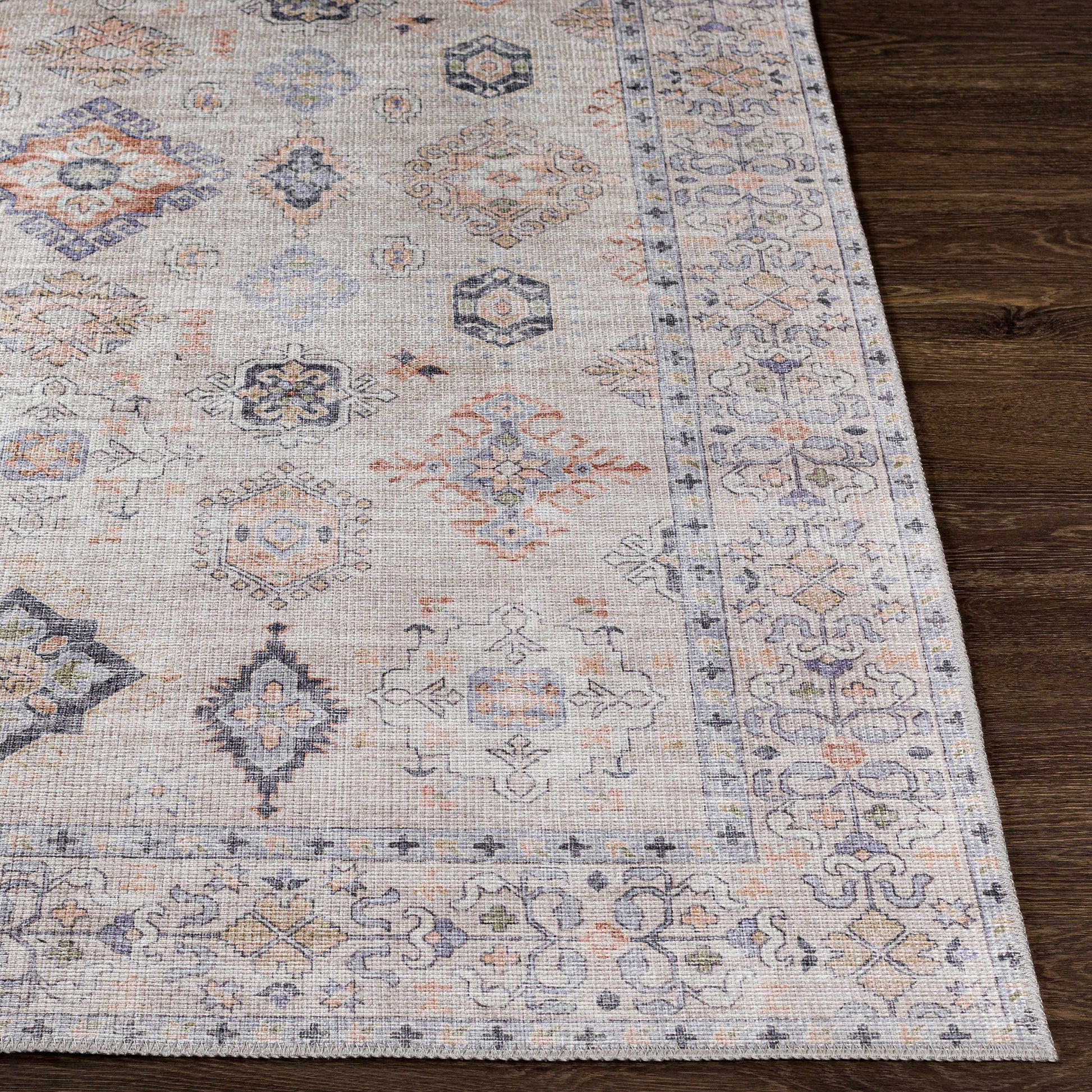 Beige Beckett Vintage Washable Area Rug - Clearance