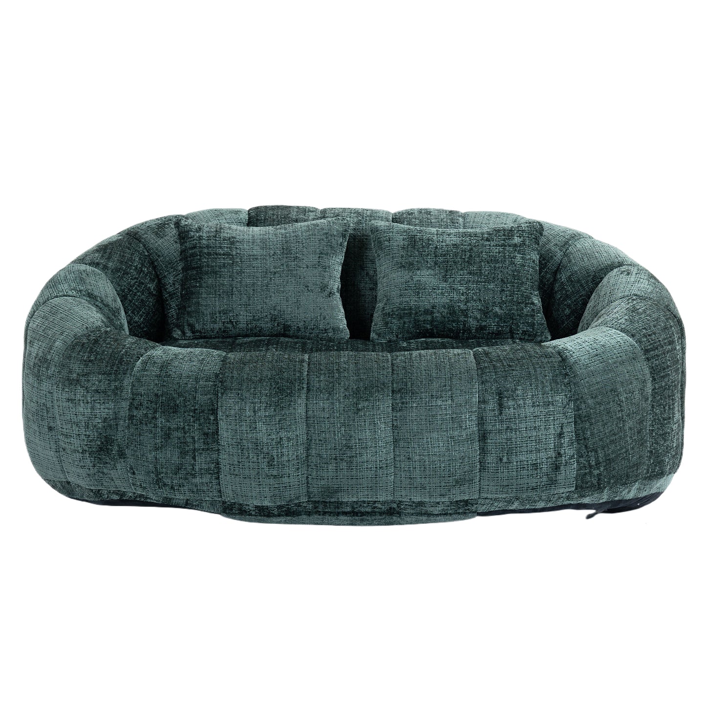 Coolmore Versatile Elegance Emerald Chenille High-Back 2 Seater Bean Bag Sofa for Indoor & Outdoor Relaxation