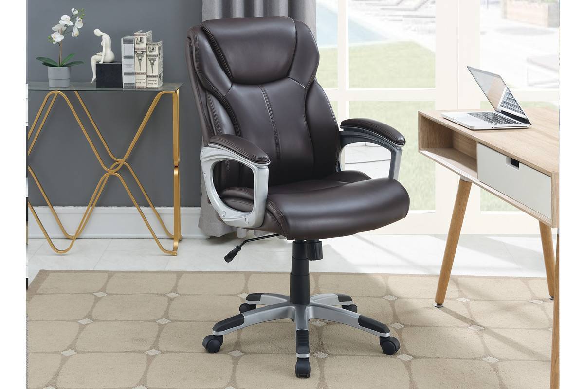 Modern PU Leather Executive Office Chair, Black