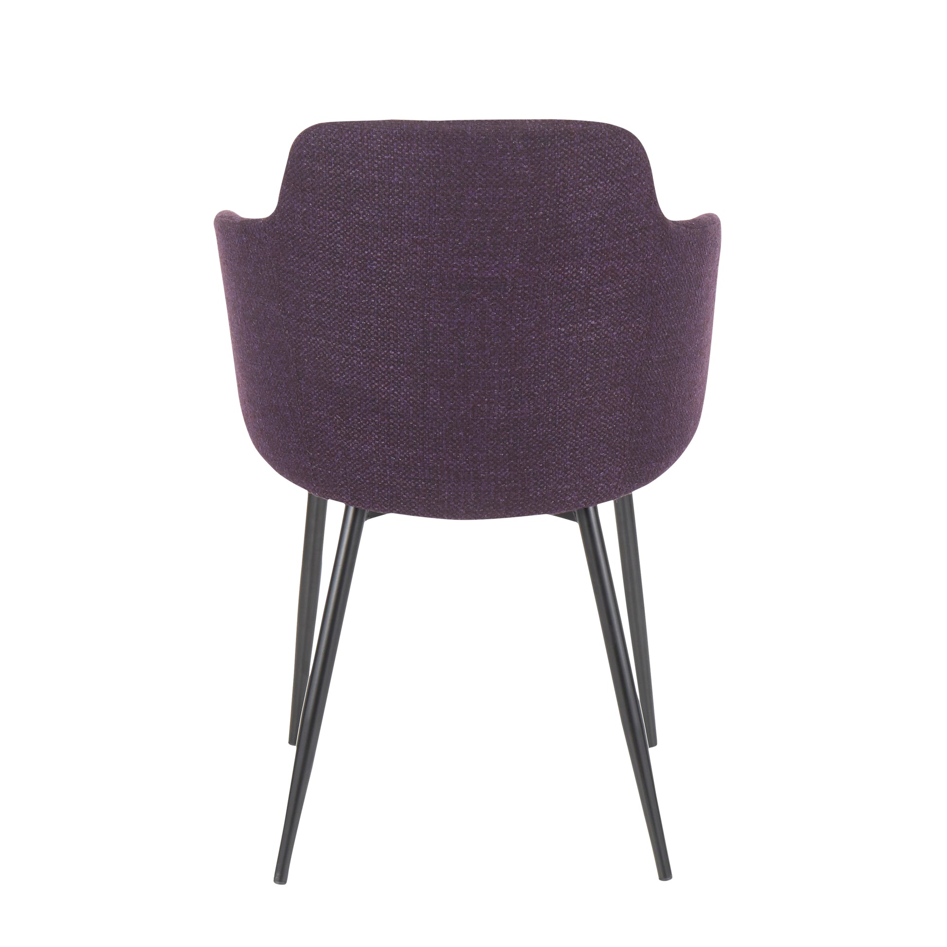 Boyne Contemporary Accent Chair in Black Metal and Purple Fabric by LumiSource - Set of 2