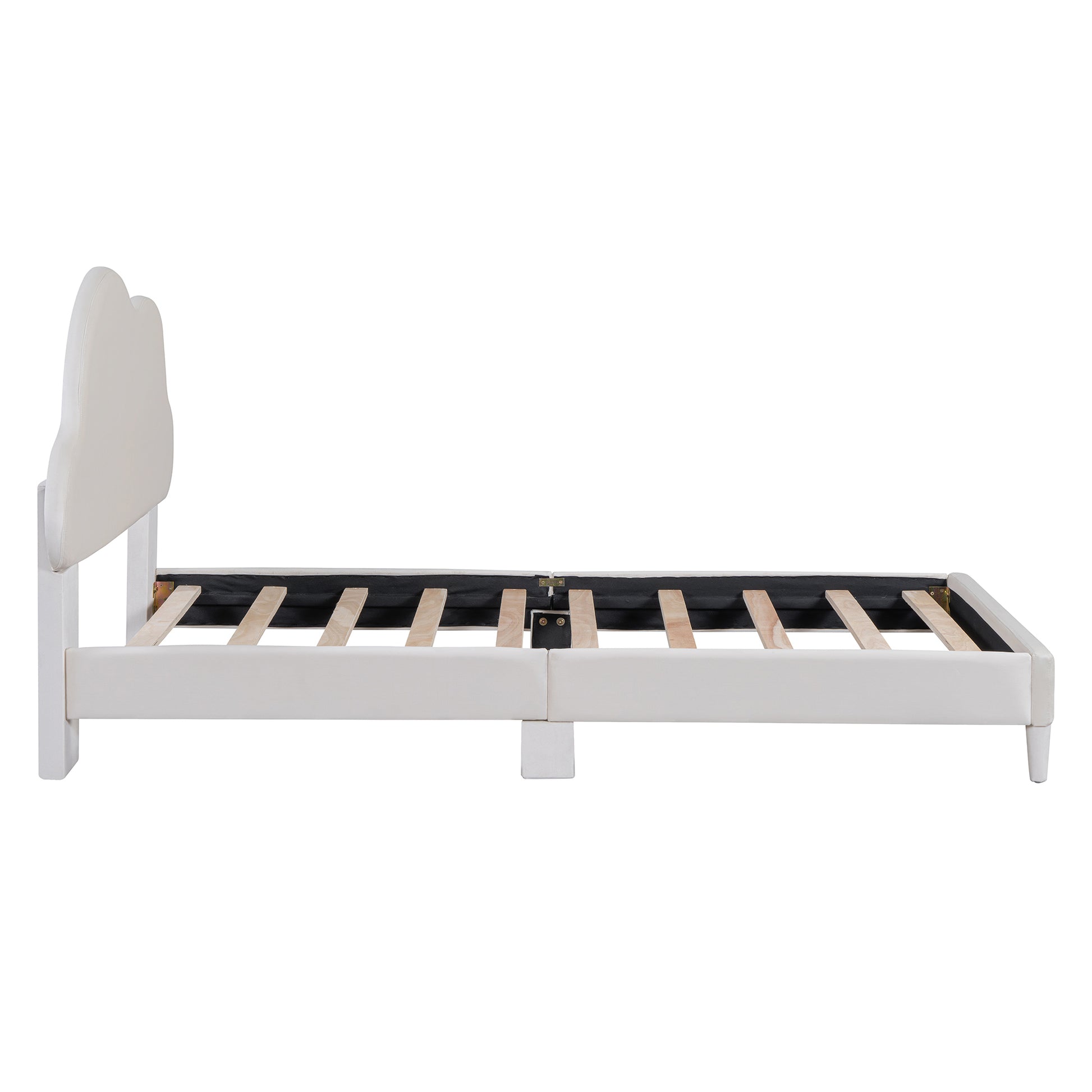 Melodi Cloud Shape Velvet Youth Platform Bed