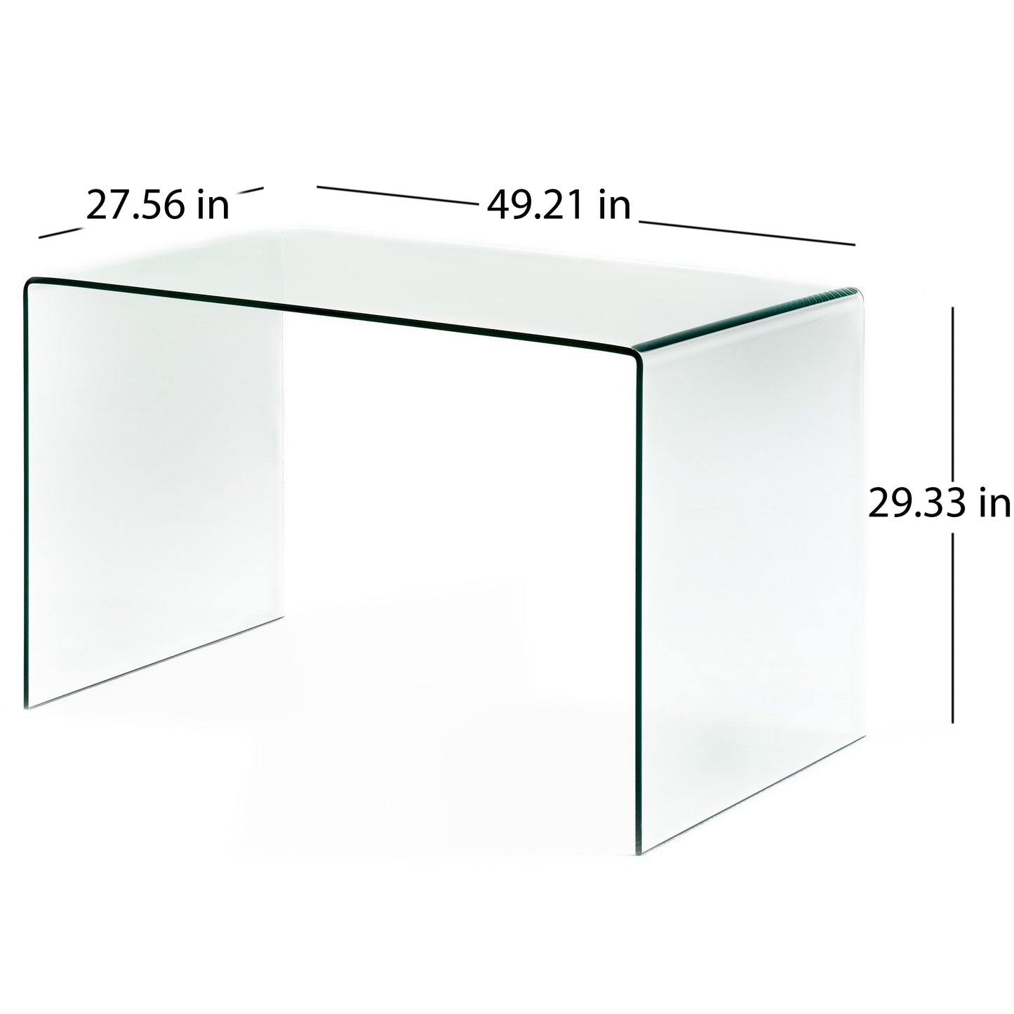 Meadow Modern Tempered Bent Glass Desk