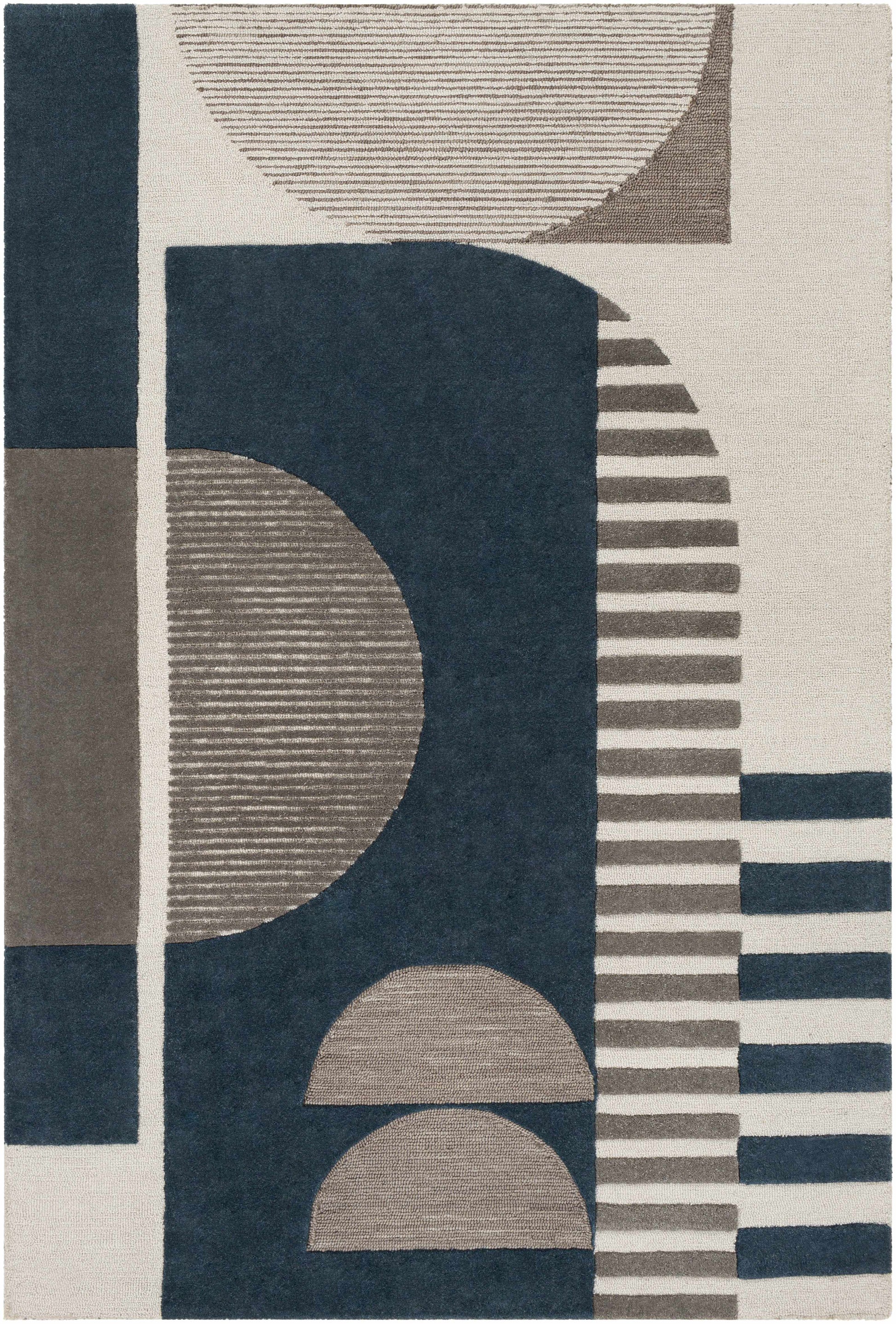 Brooklyn Blue&Gray Modern Wool Rug