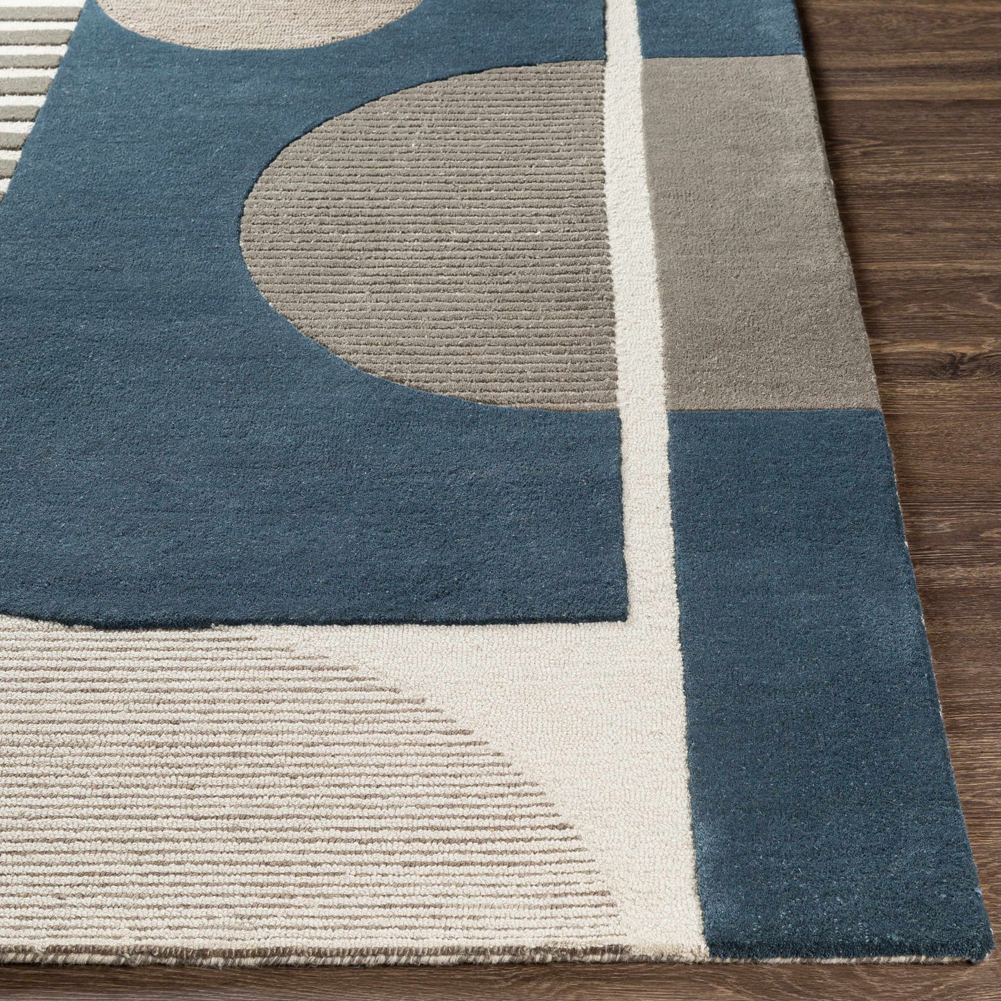 Brooklyn Blue&Gray Modern Wool Rug