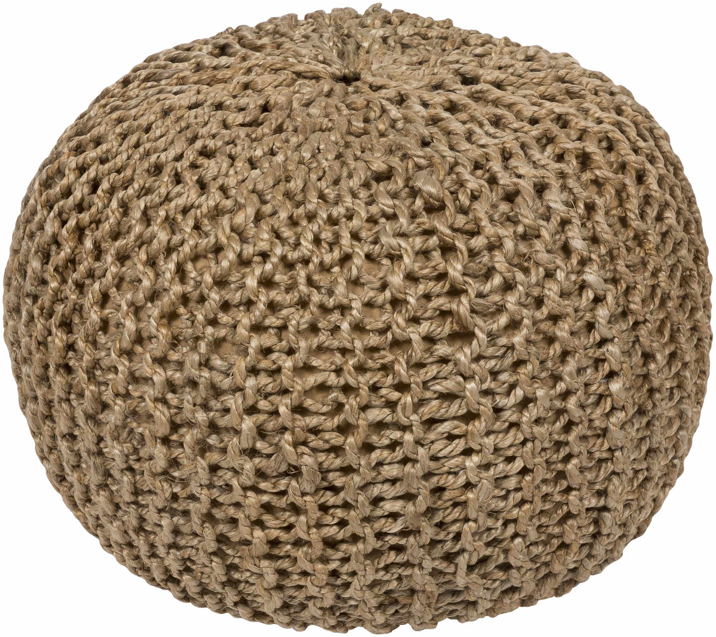 Merrittstown Knitted Jute Pouf