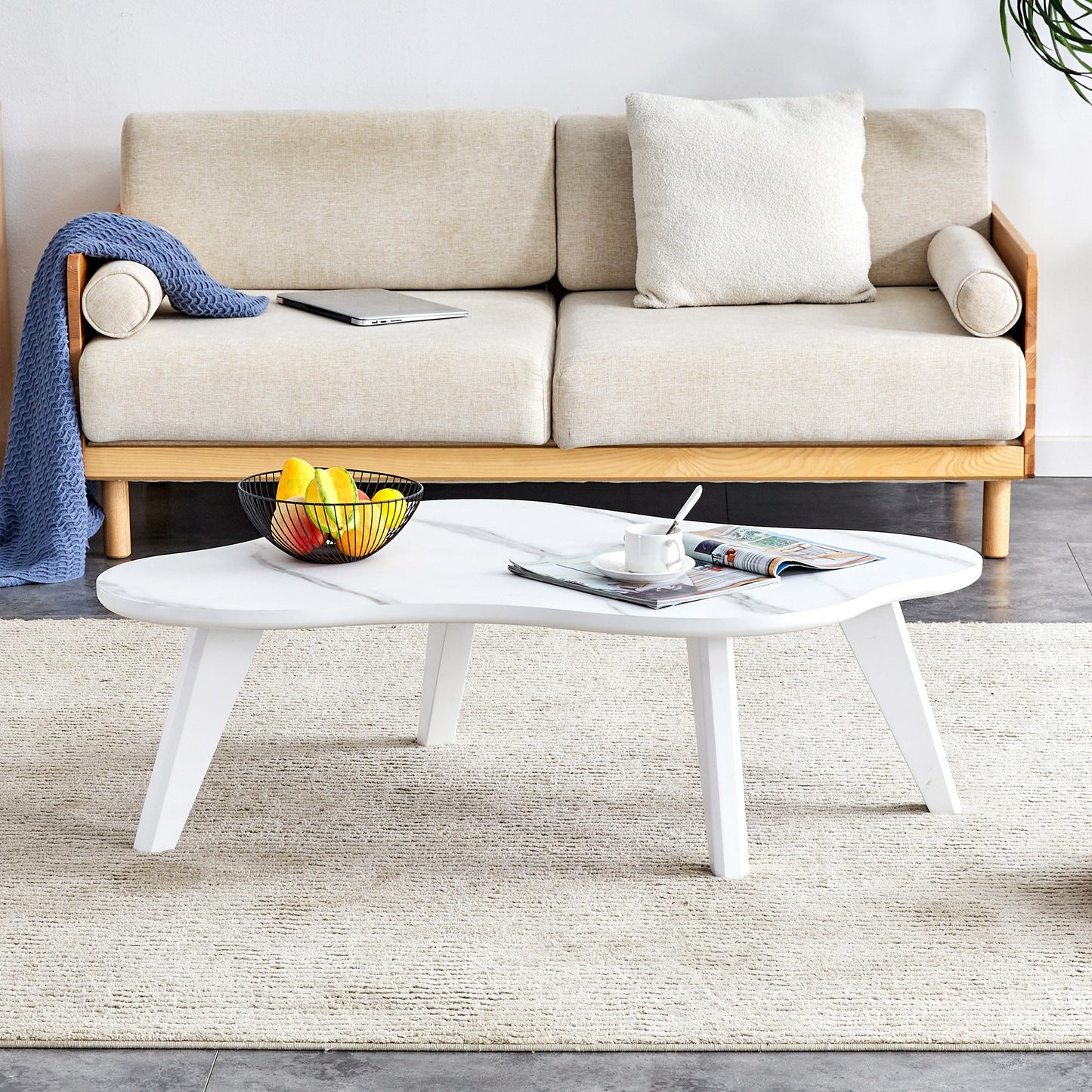 Orland Modern Minimalist Coffee Table in White