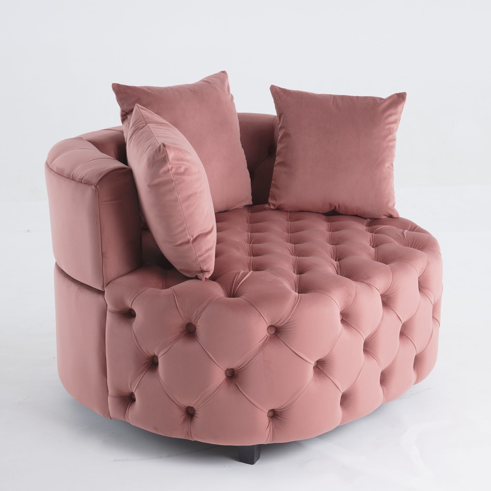 Fayola Velvet Akili Accent Chair, Pink