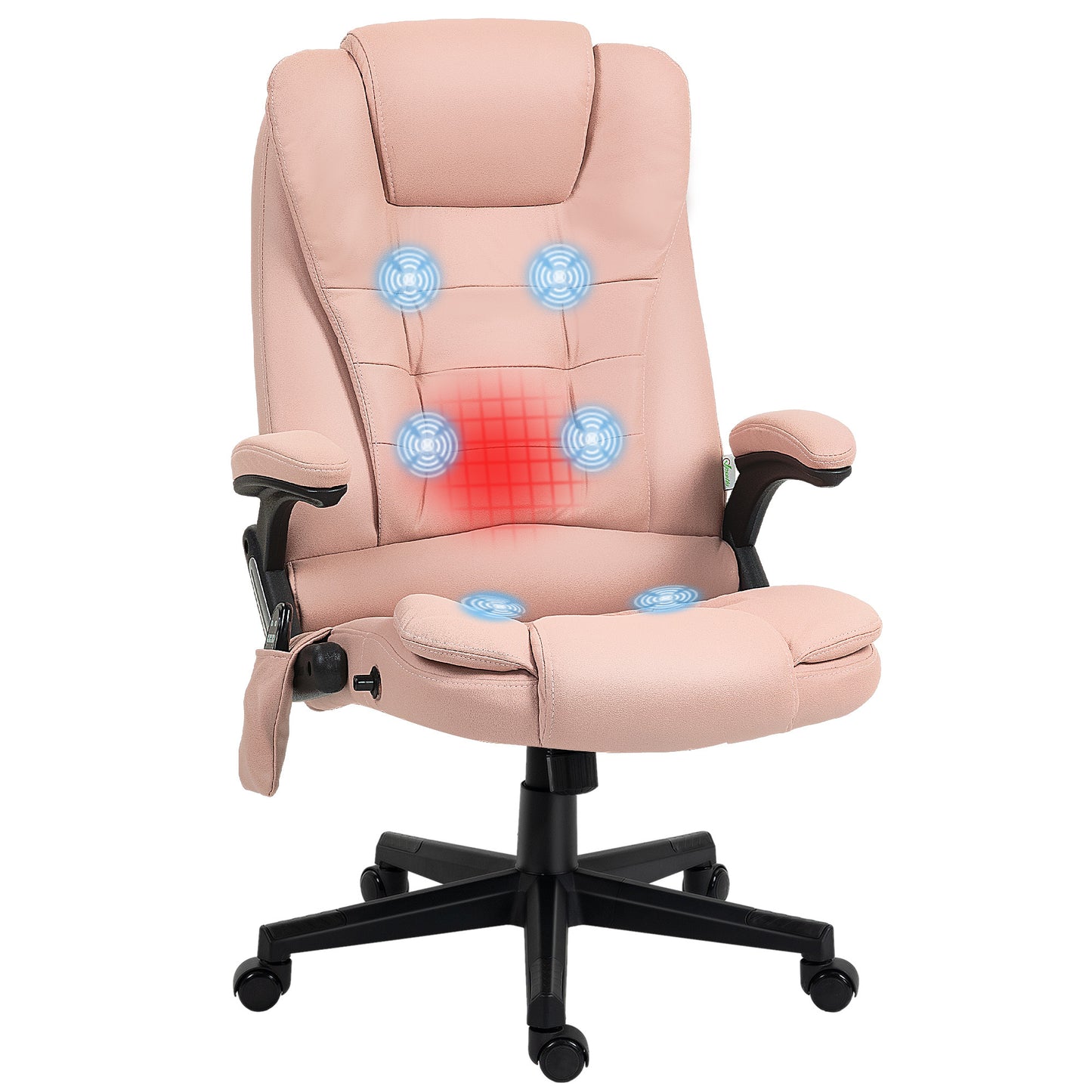 Elvina High Back Executive Office Chair with Massage & Head, Pink