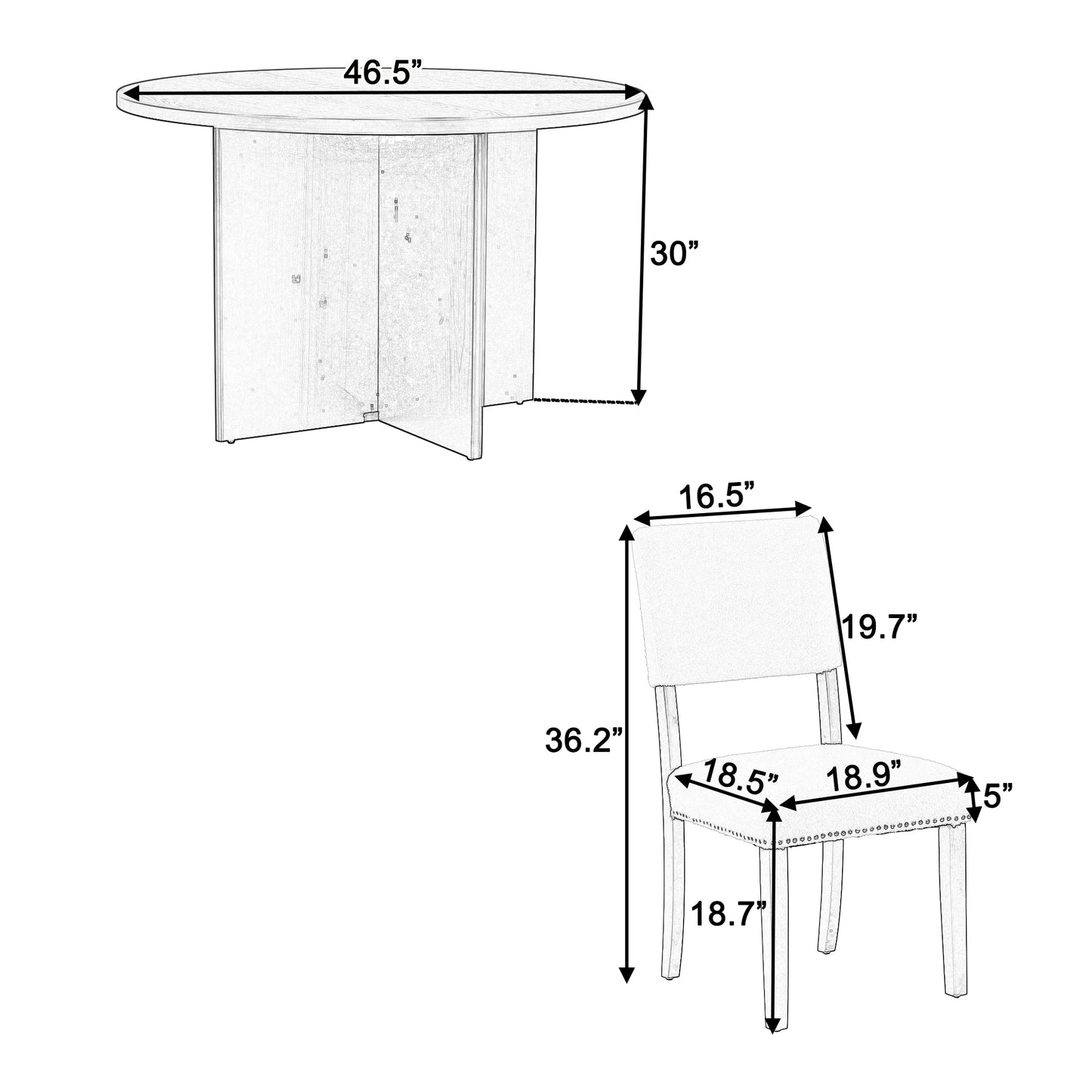 Lexington 5-Piece Modern Dining Set, Natural