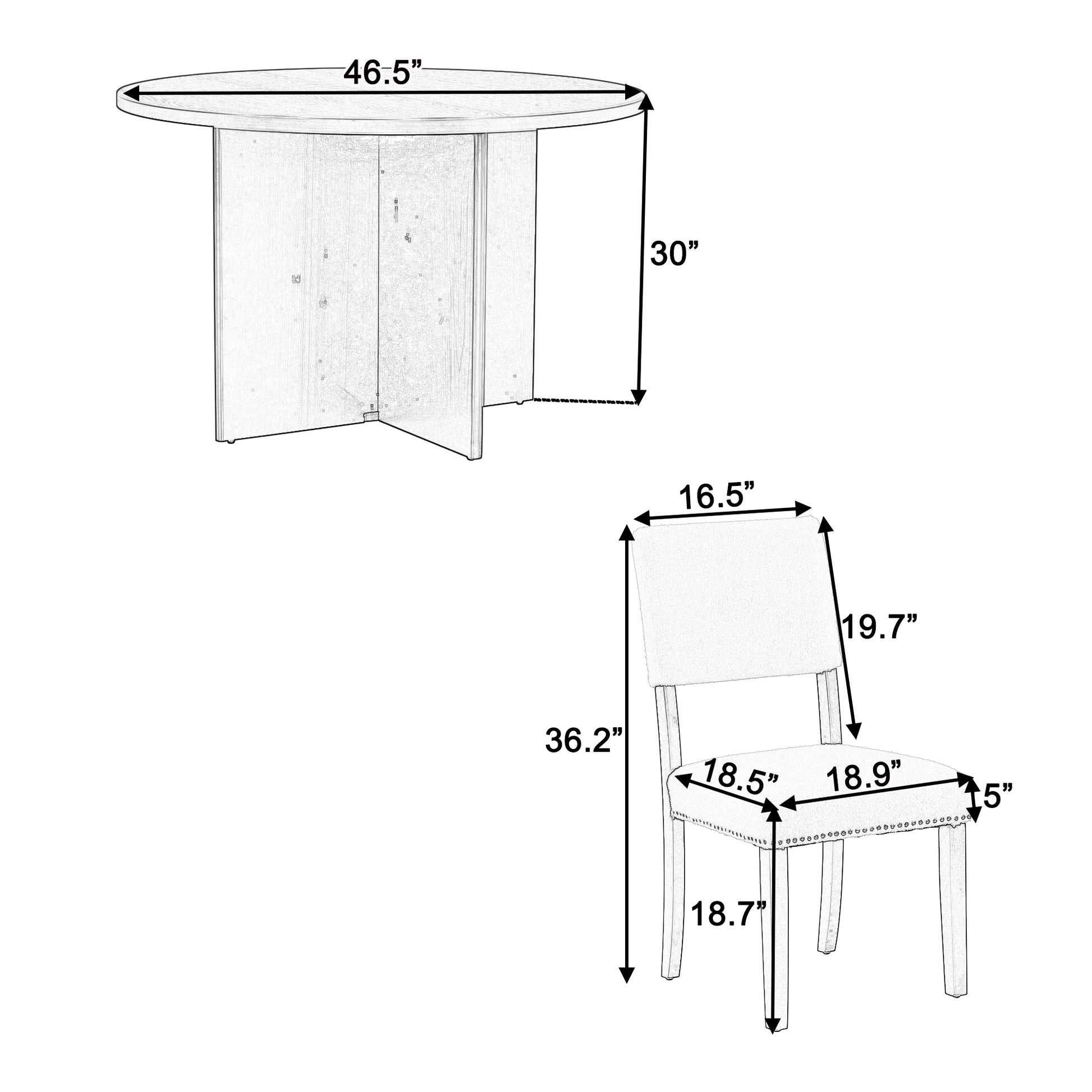 Lexington 5-Piece Modern Dining Set, Natural